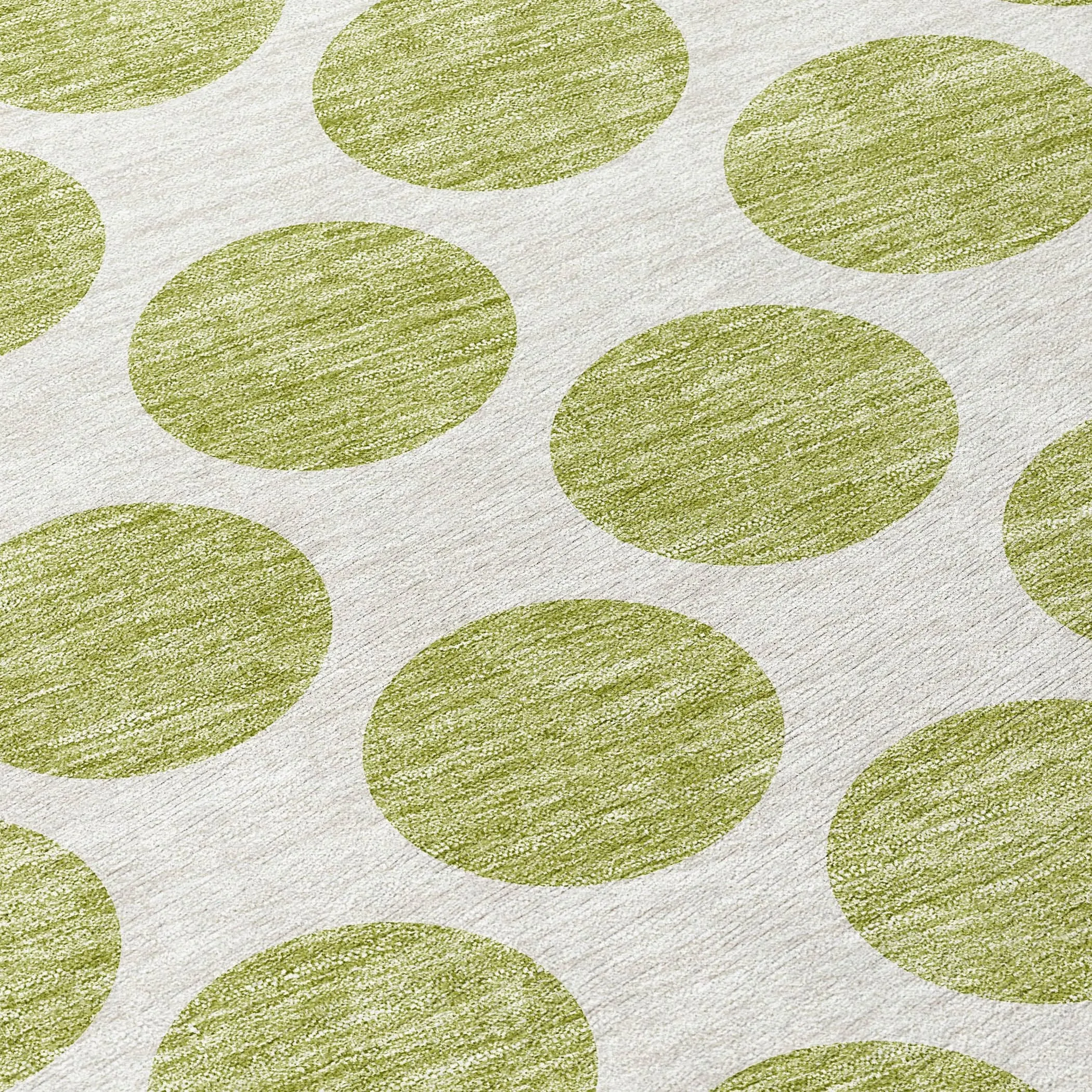 Machine Washable Indoor/ Outdoor Polka Dots Chantille Rug