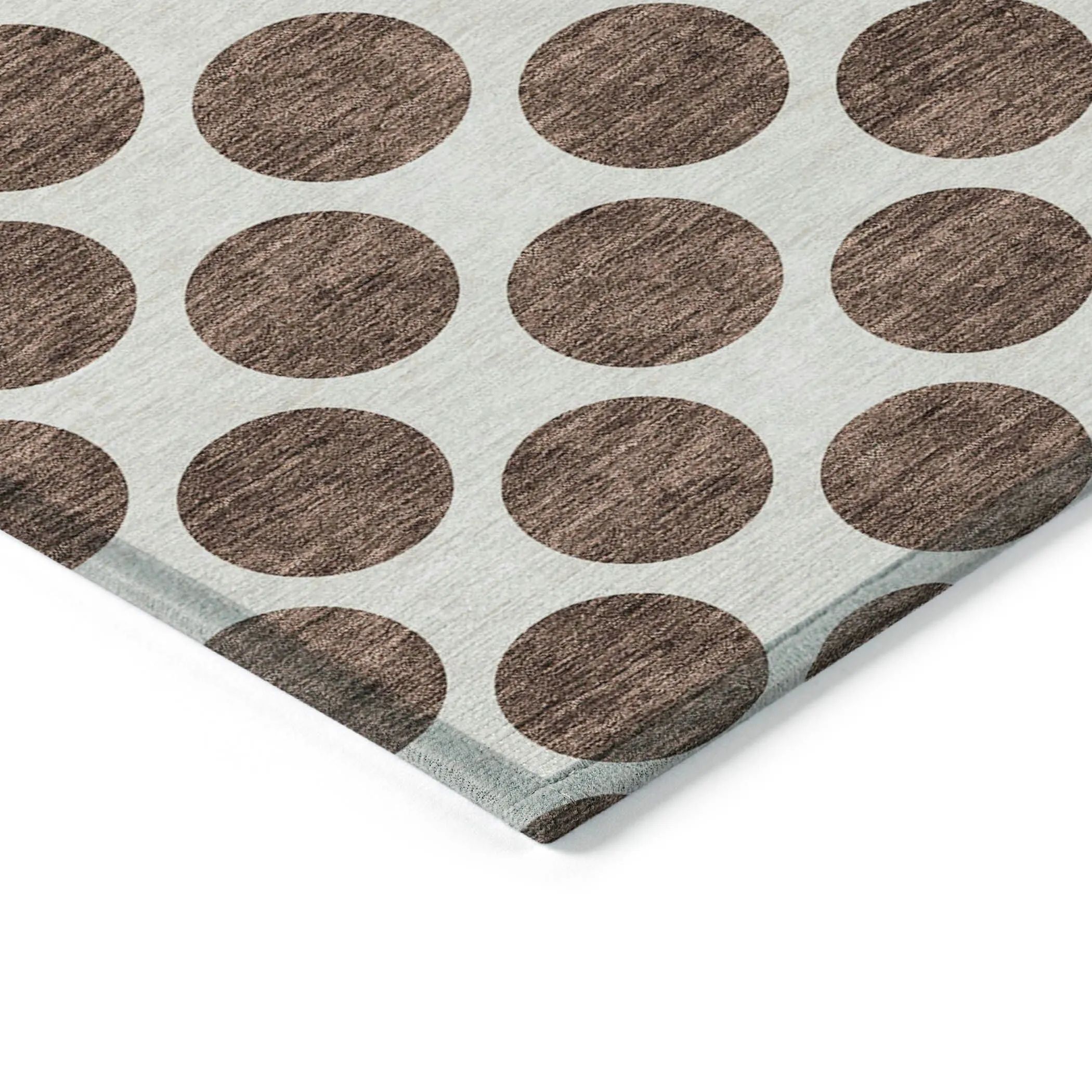 Machine Washable Indoor/ Outdoor Polka Dots Chantille Rug