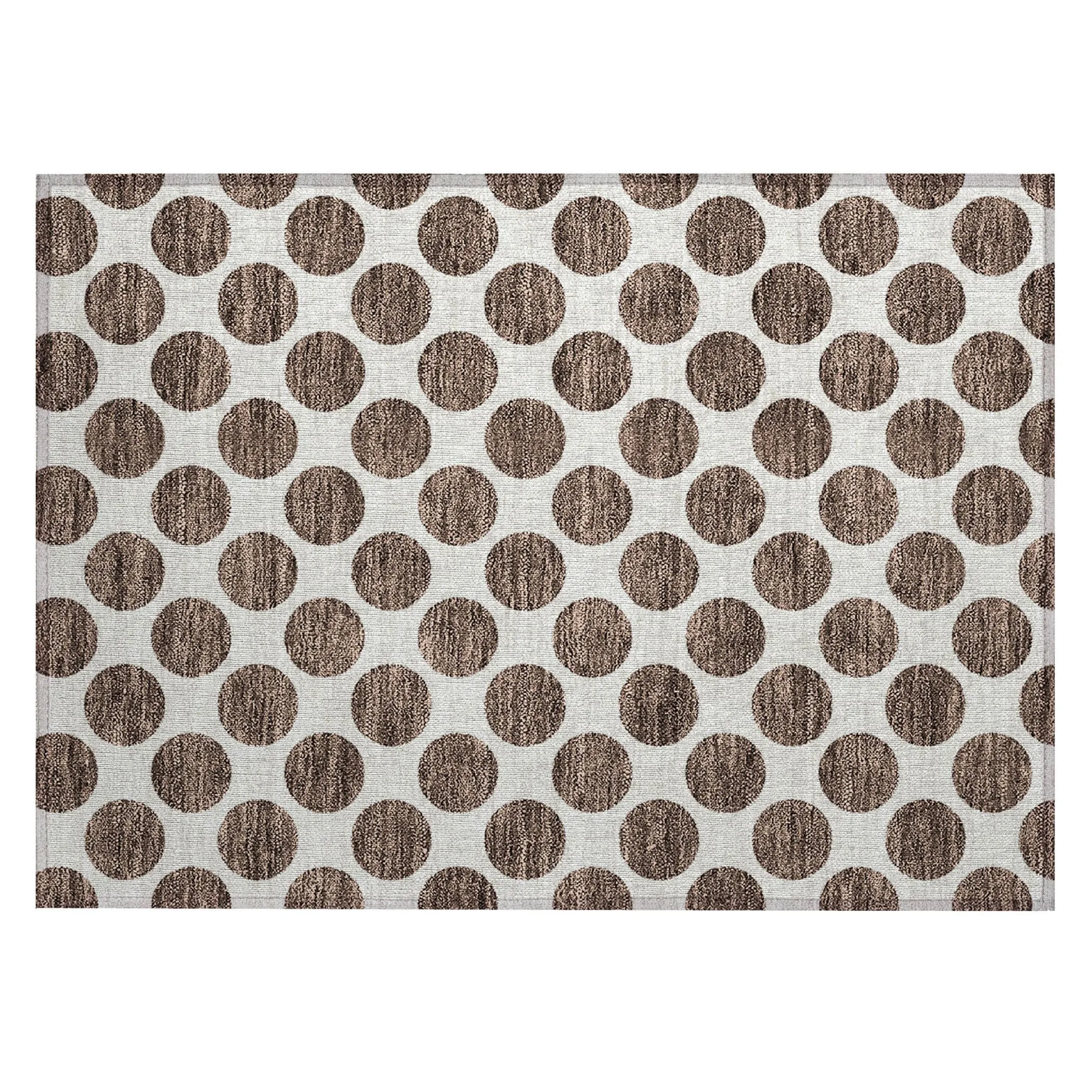 Machine Washable Indoor/ Outdoor Polka Dots Chantille Rug
