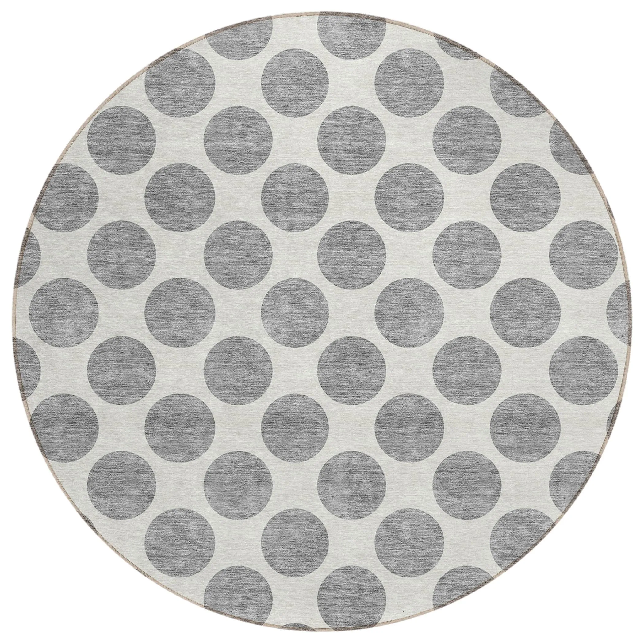 Machine Washable Indoor/ Outdoor Polka Dots Chantille Rug