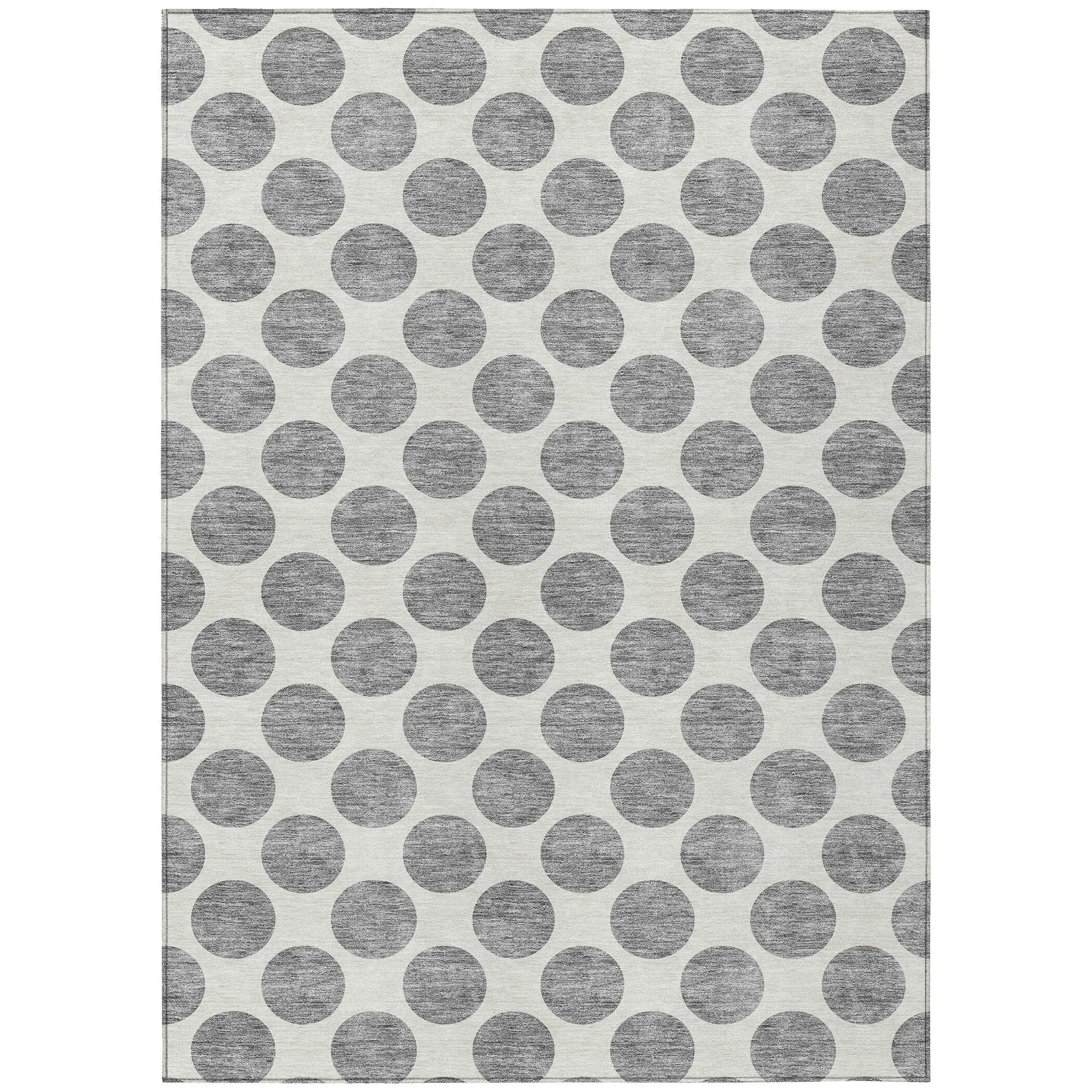 Machine Washable Indoor/ Outdoor Polka Dots Chantille Rug
