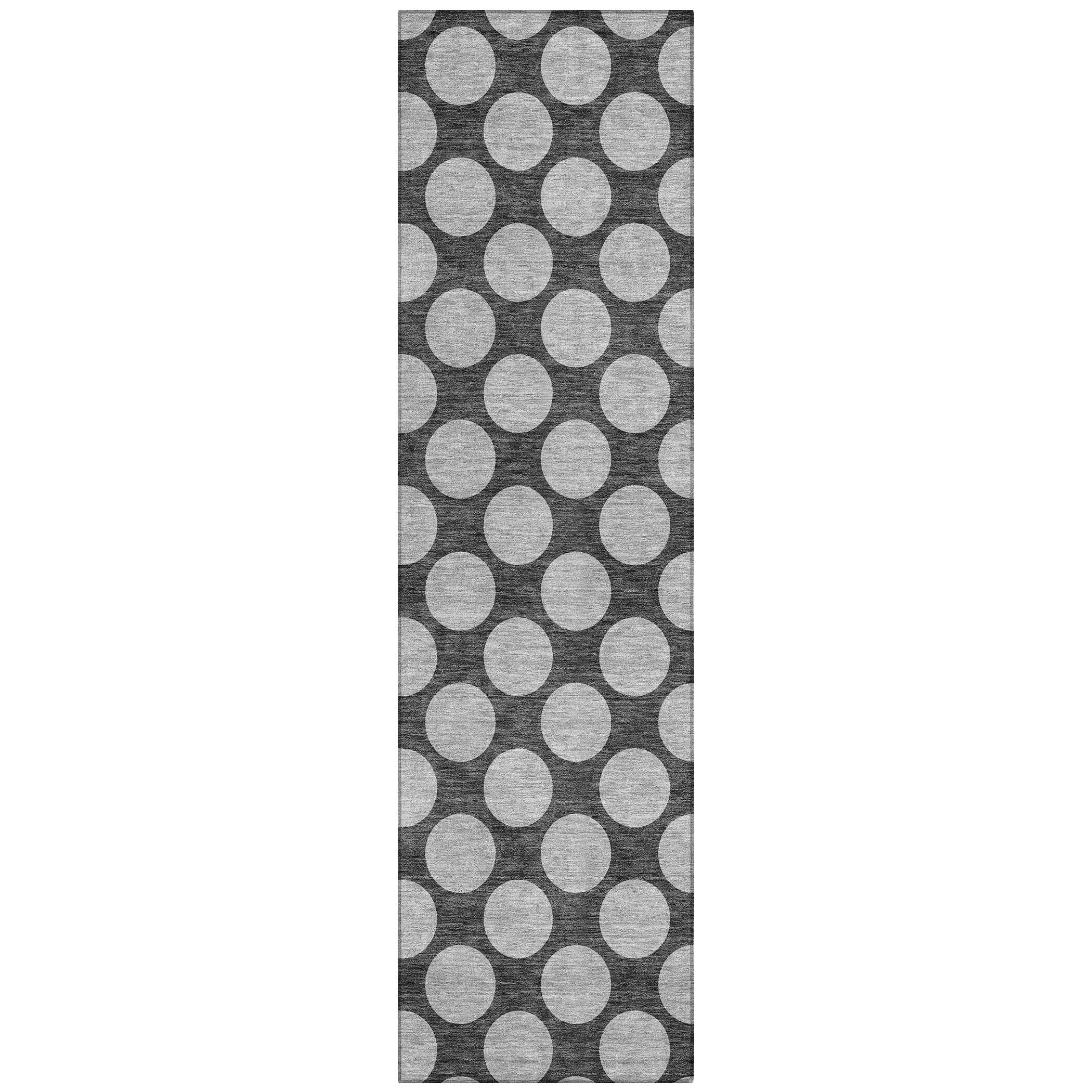Machine Washable Indoor/ Outdoor Polka Dots Chantille Rug