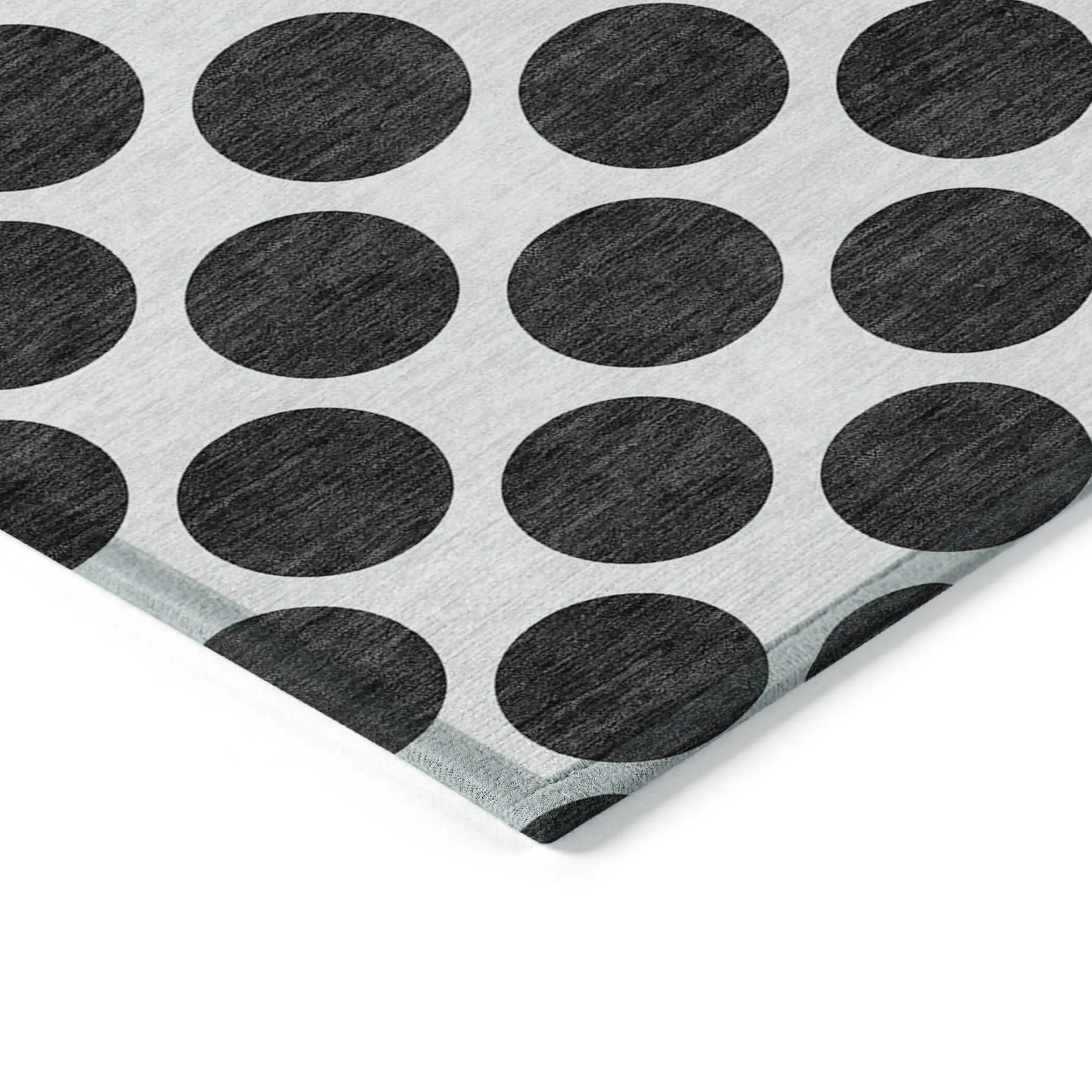Machine Washable Indoor/ Outdoor Polka Dots Chantille Rug