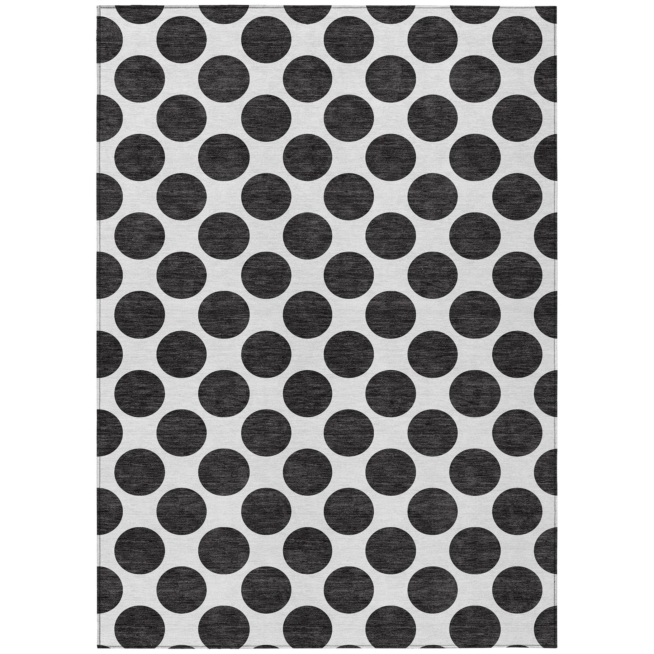 Machine Washable Indoor/ Outdoor Polka Dots Chantille Rug