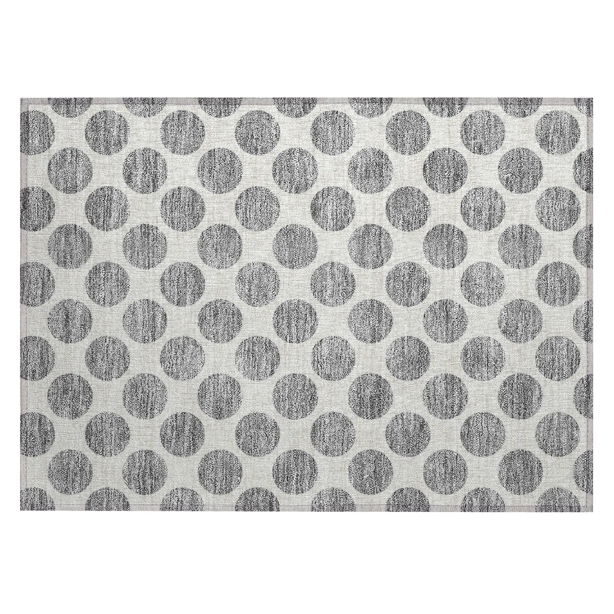 Machine Washable Indoor/ Outdoor Polka Dots Chantille Rug