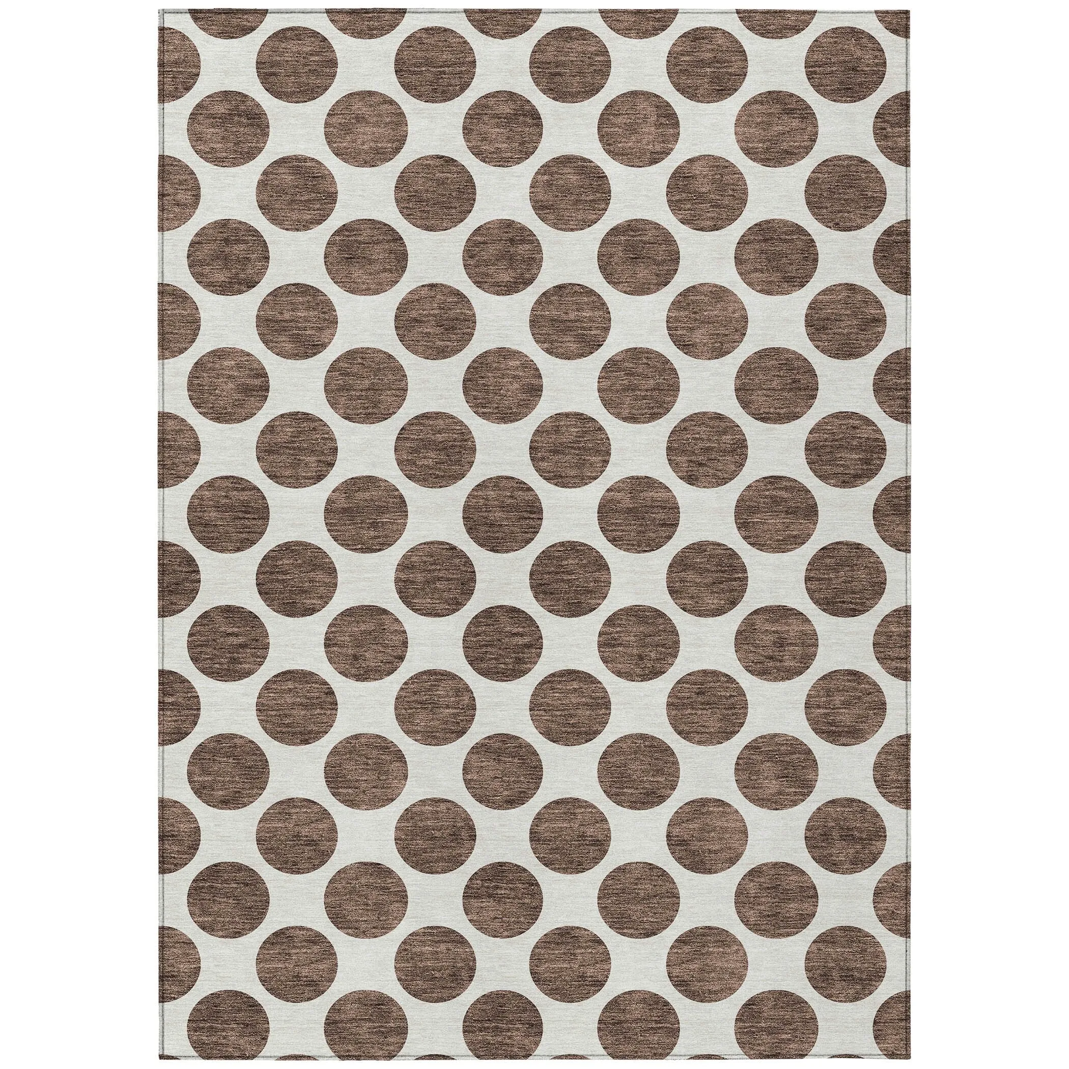 Machine Washable Indoor/ Outdoor Polka Dots Chantille Rug