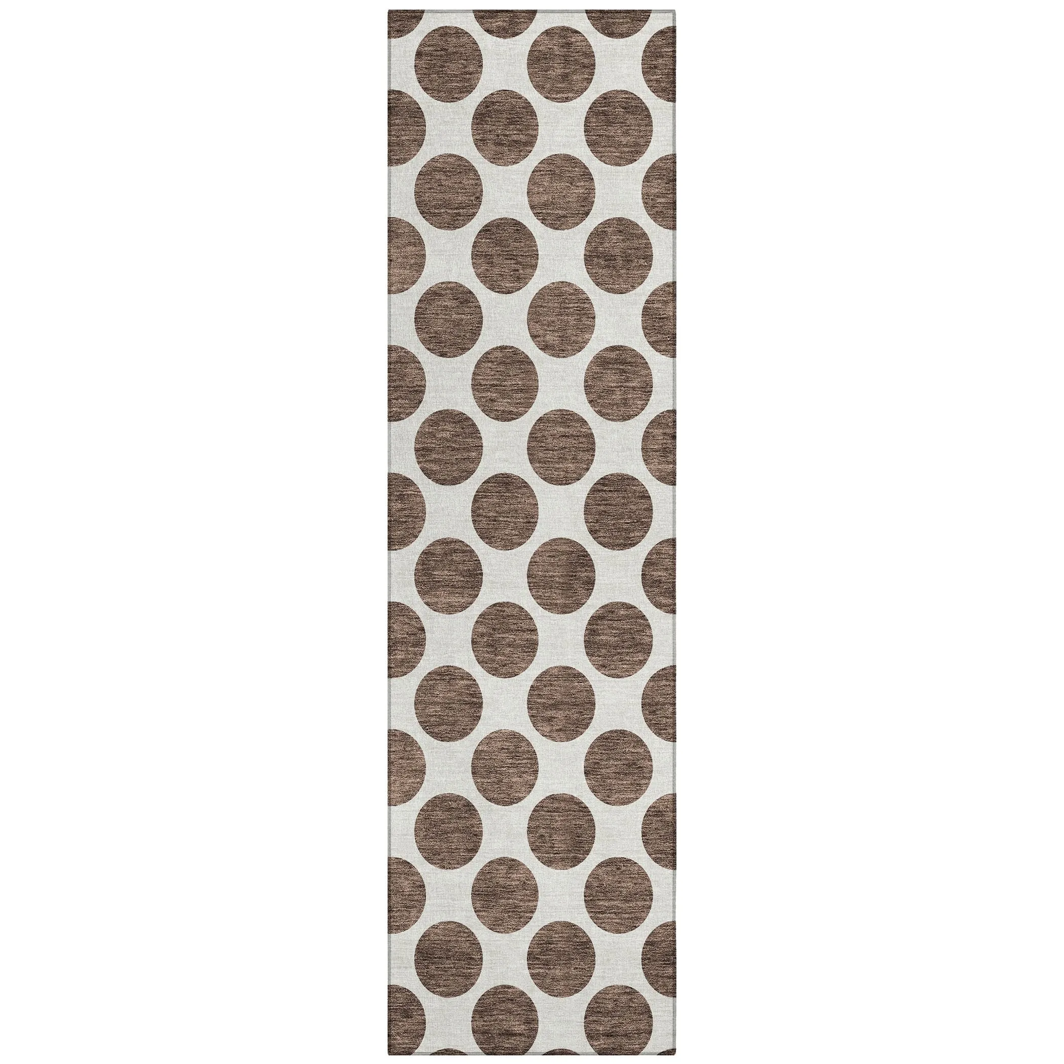 Machine Washable Indoor/ Outdoor Polka Dots Chantille Rug