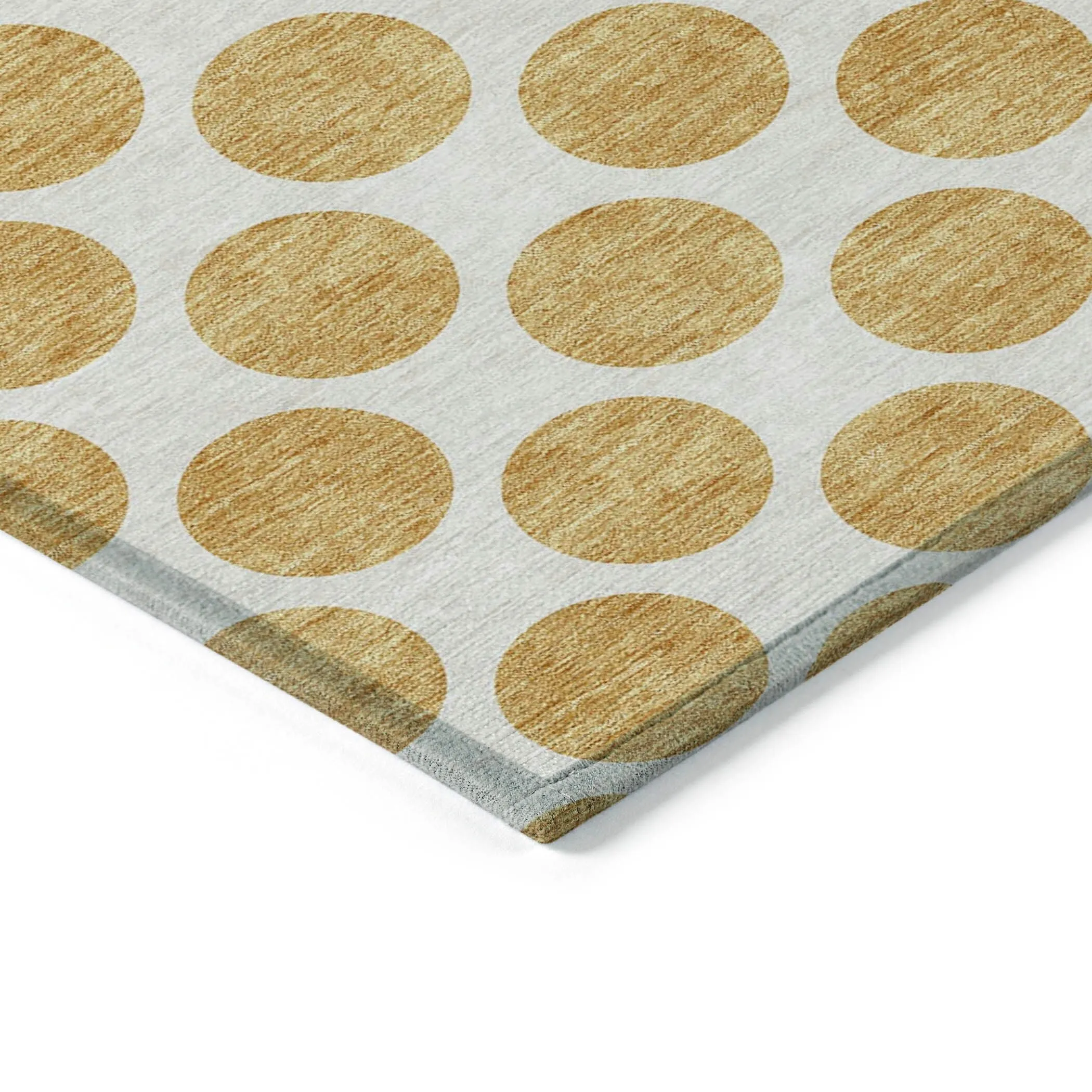 Machine Washable Indoor/ Outdoor Polka Dots Chantille Rug