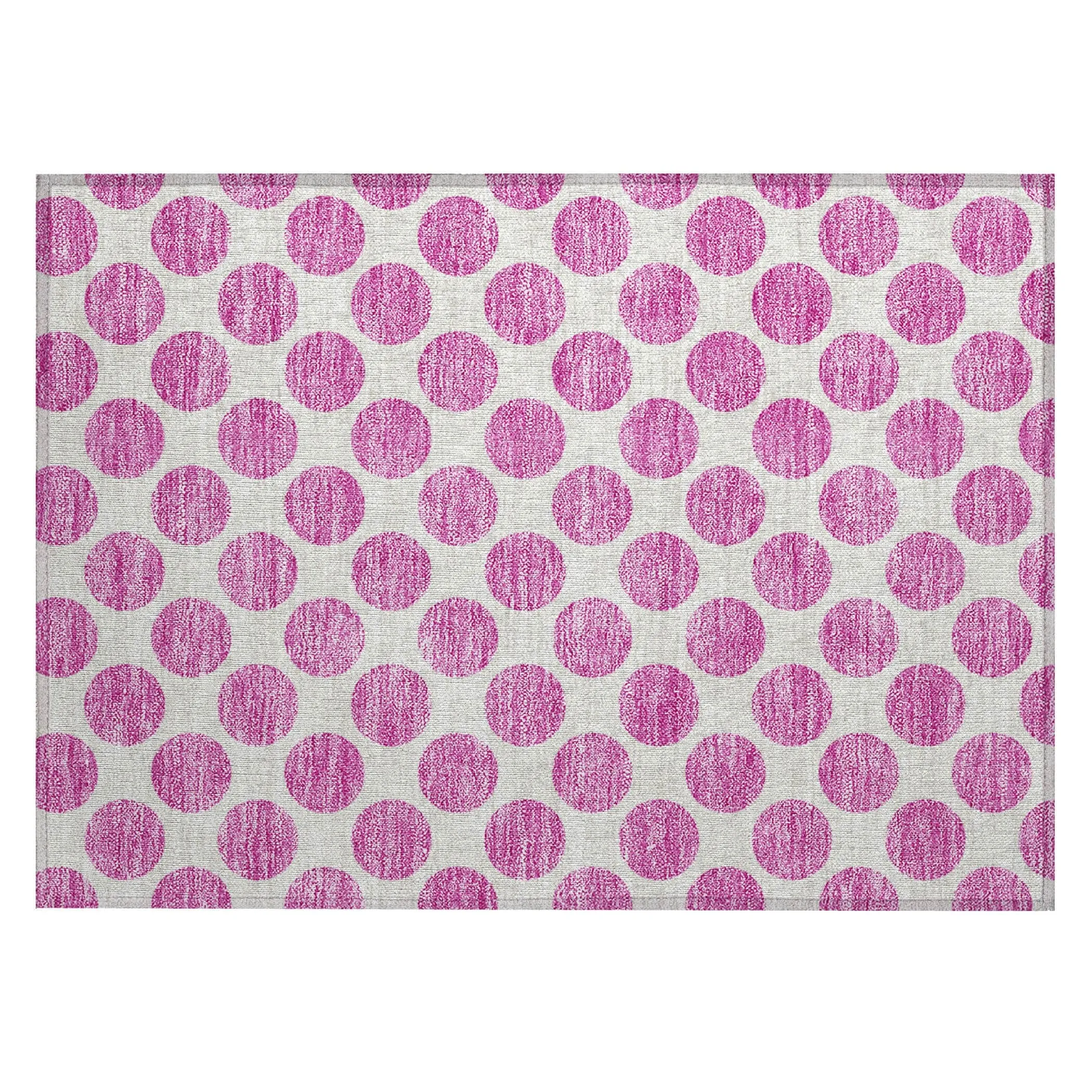 Machine Washable Indoor/ Outdoor Polka Dots Chantille Rug
