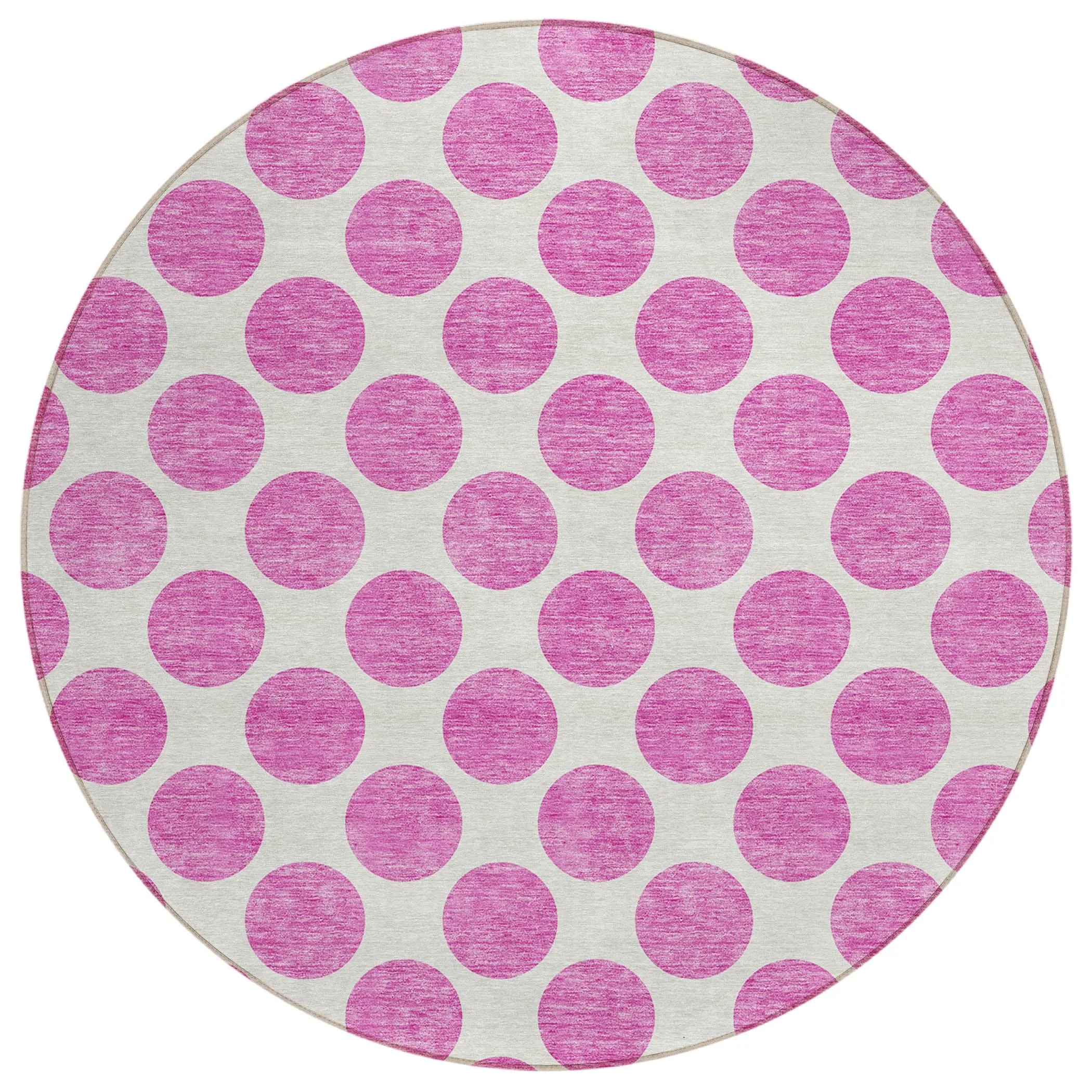 Machine Washable Indoor/ Outdoor Polka Dots Chantille Rug