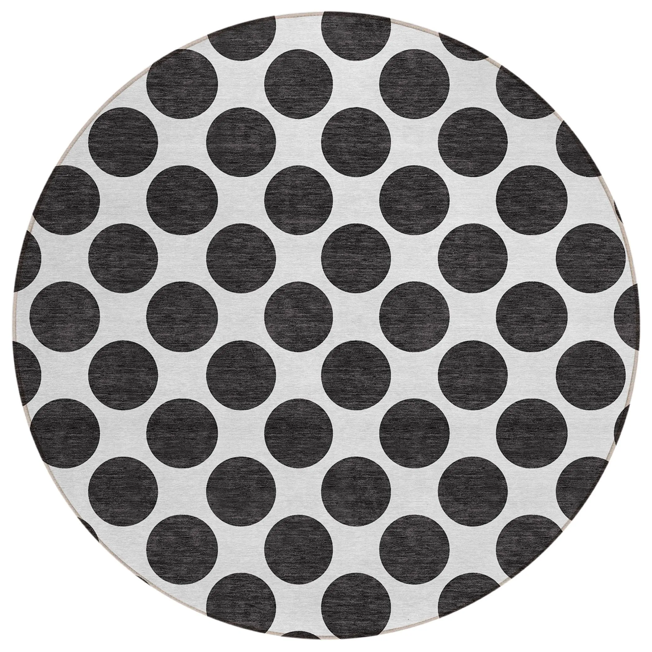 Machine Washable Indoor/ Outdoor Polka Dots Chantille Rug