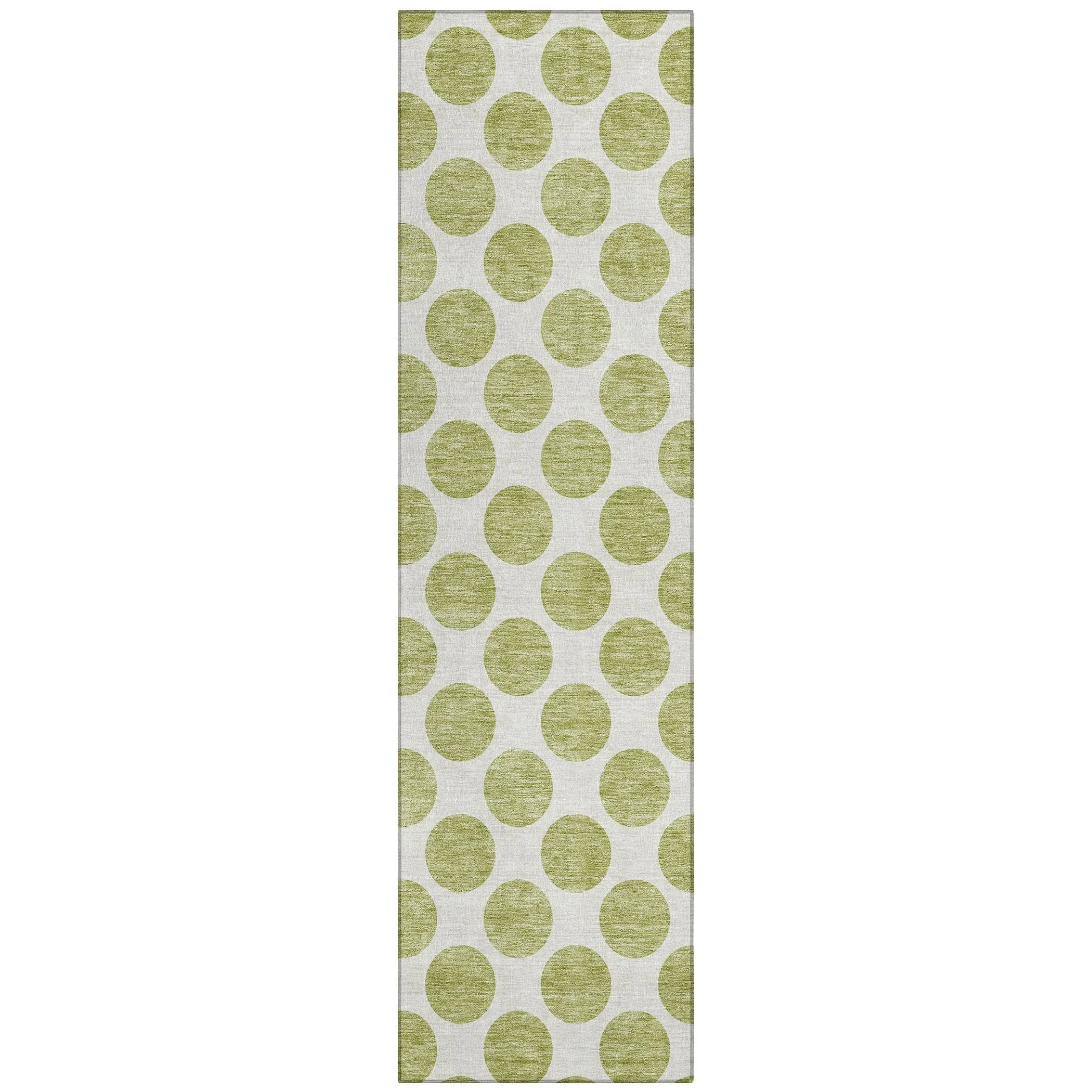 Machine Washable Indoor/ Outdoor Polka Dots Chantille Rug