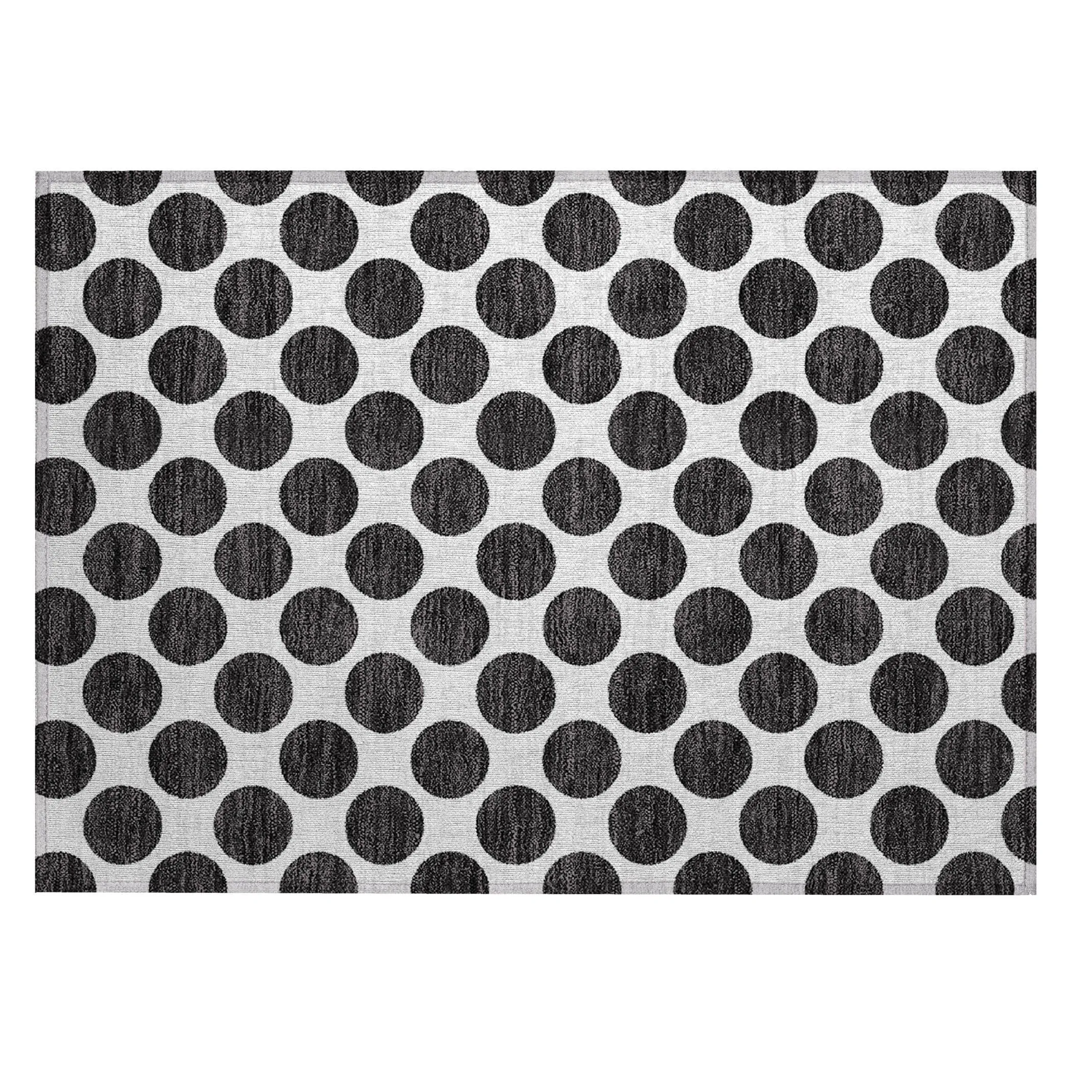 Machine Washable Indoor/ Outdoor Polka Dots Chantille Rug