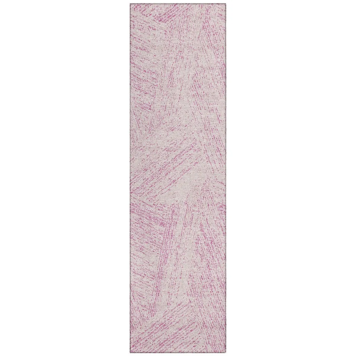 Machine Washable Indoor/ Outdoor Solid Geo Chantille Rug