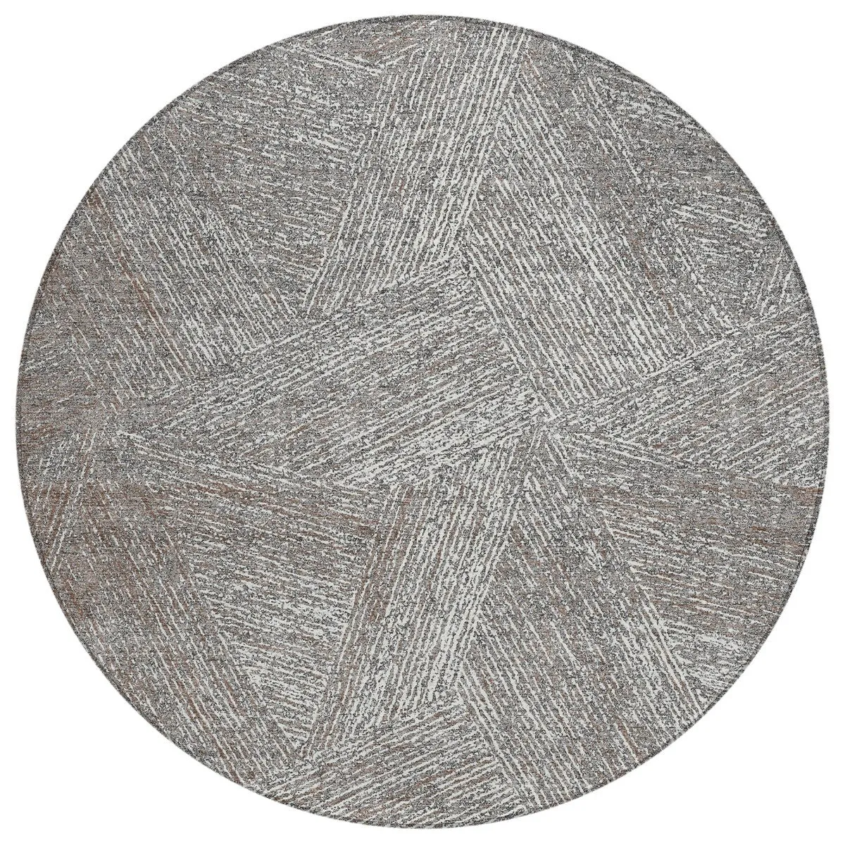 Machine Washable Indoor/ Outdoor Solid Geo Chantille Rug