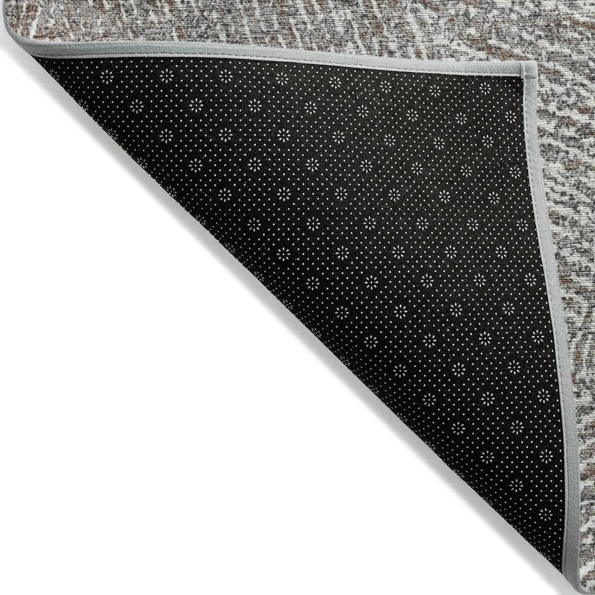 Machine Washable Indoor/ Outdoor Solid Geo Chantille Rug