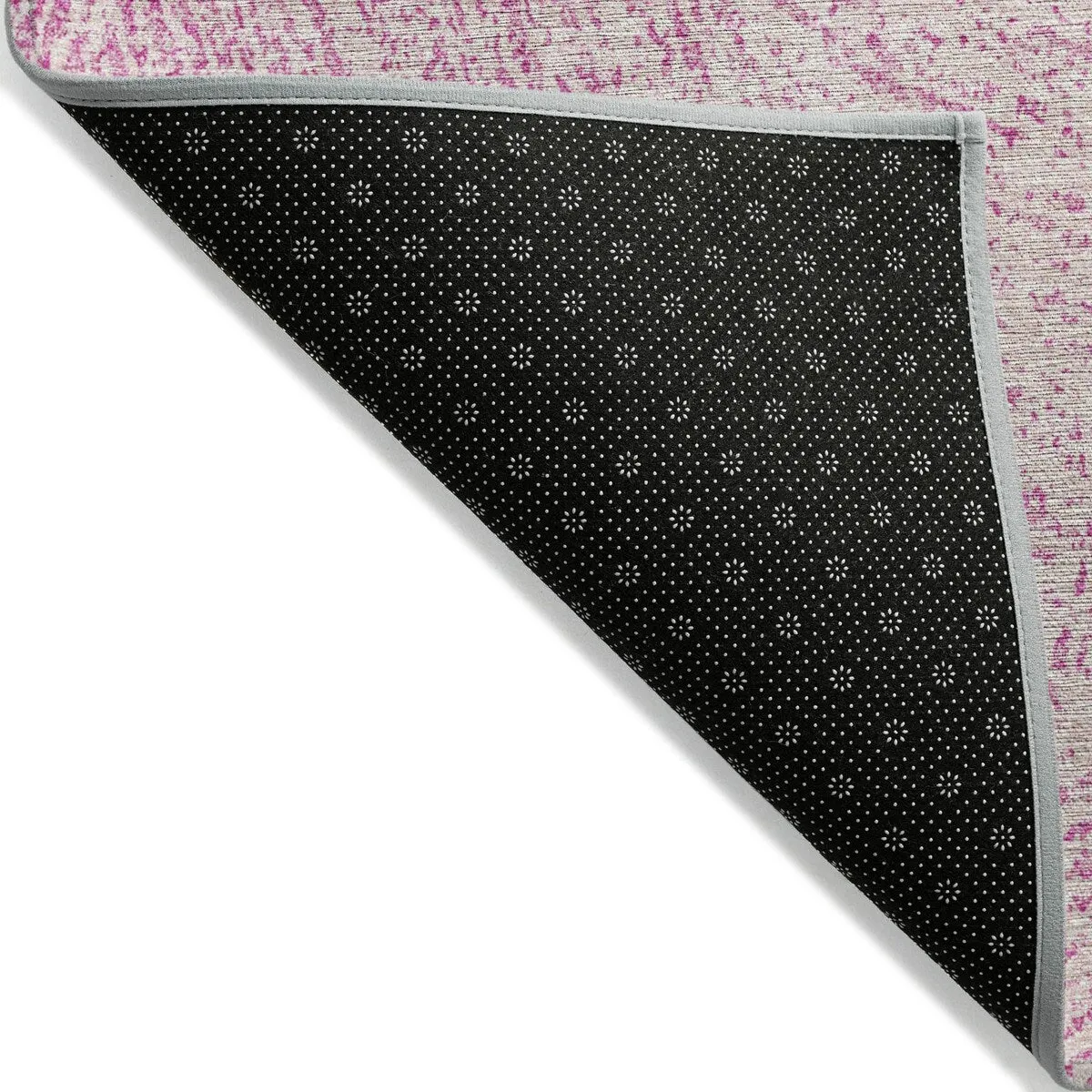 Machine Washable Indoor/ Outdoor Solid Geo Chantille Rug