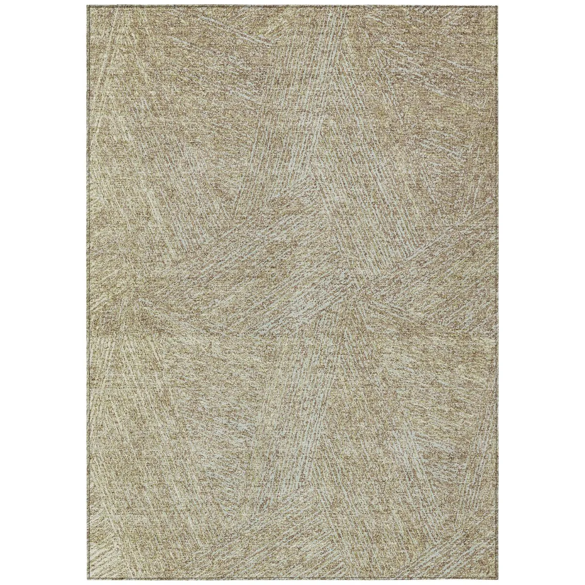 Machine Washable Indoor/ Outdoor Solid Geo Chantille Rug