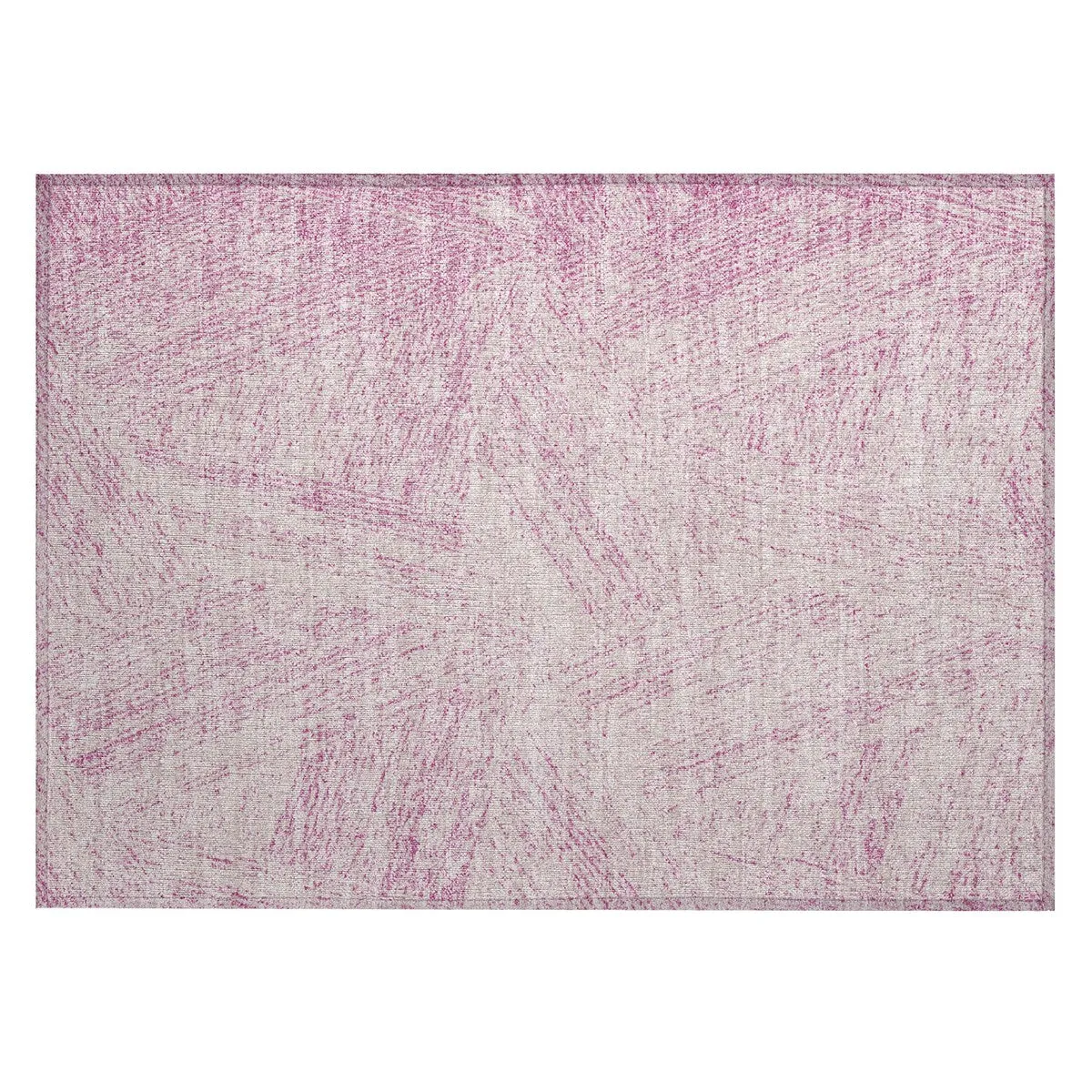 Machine Washable Indoor/ Outdoor Solid Geo Chantille Rug