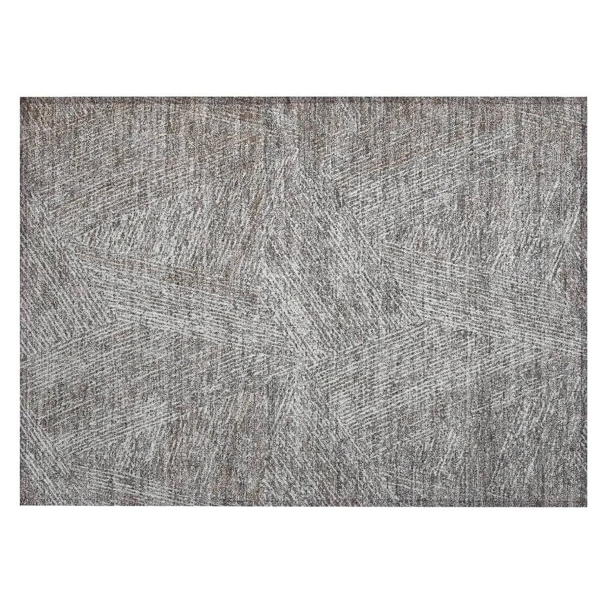 Machine Washable Indoor/ Outdoor Solid Geo Chantille Rug