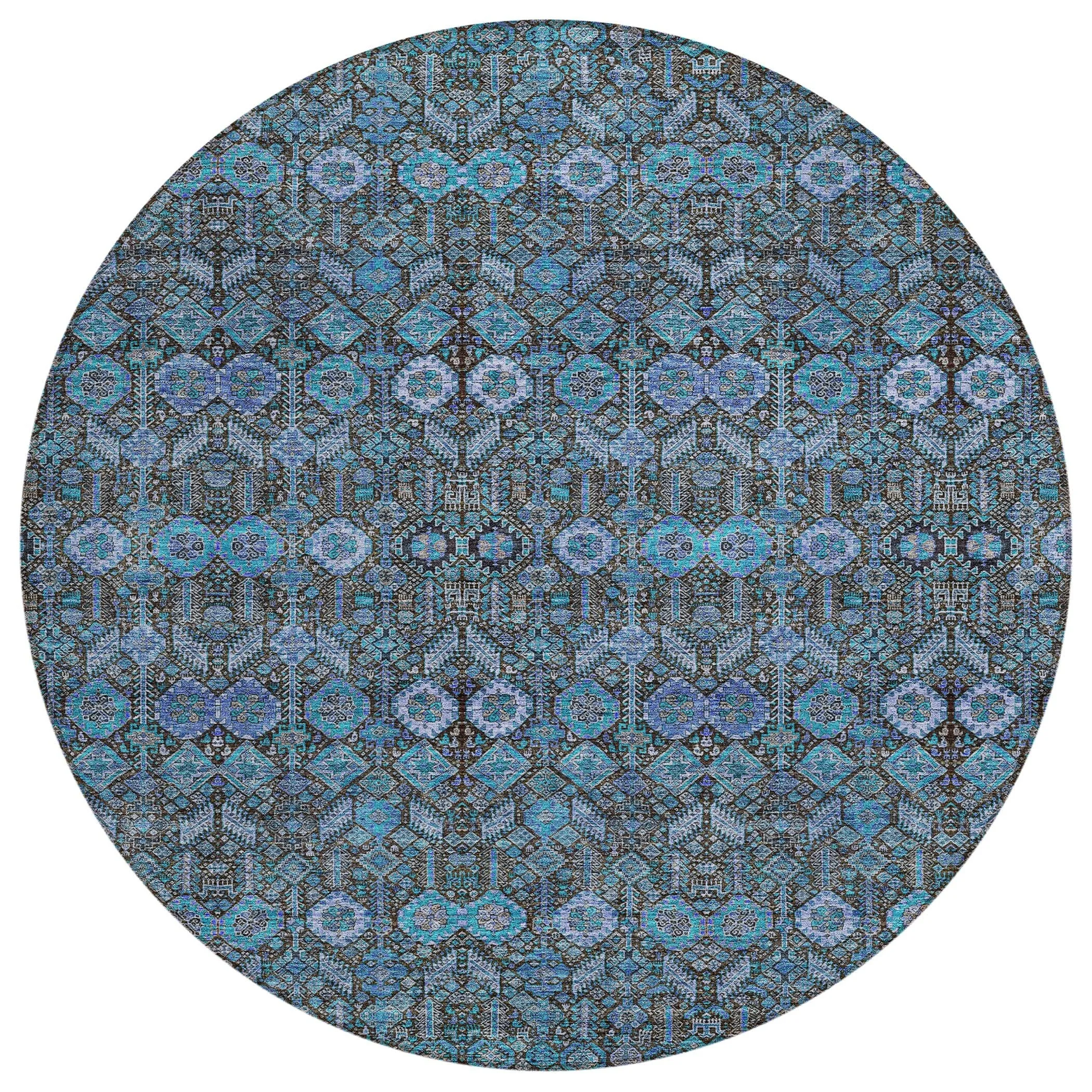 Machine Washable Indoor/ Outdoor Traditional Boho Chantille Rug