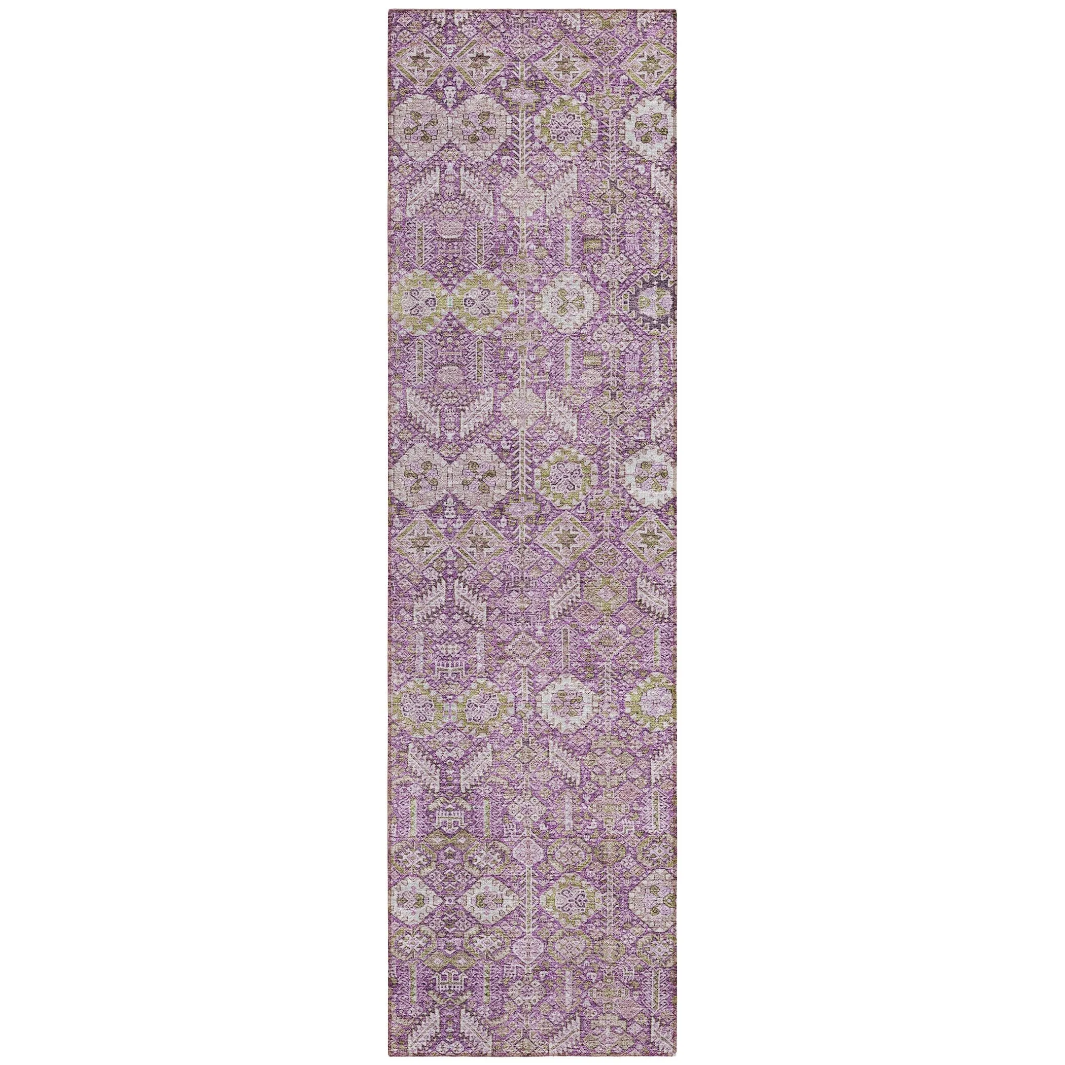 Machine Washable Indoor/ Outdoor Traditional Boho Chantille Rug