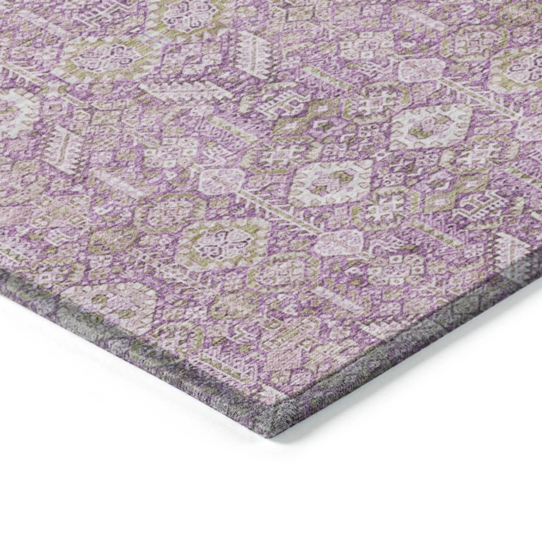 Machine Washable Indoor/ Outdoor Traditional Boho Chantille Rug