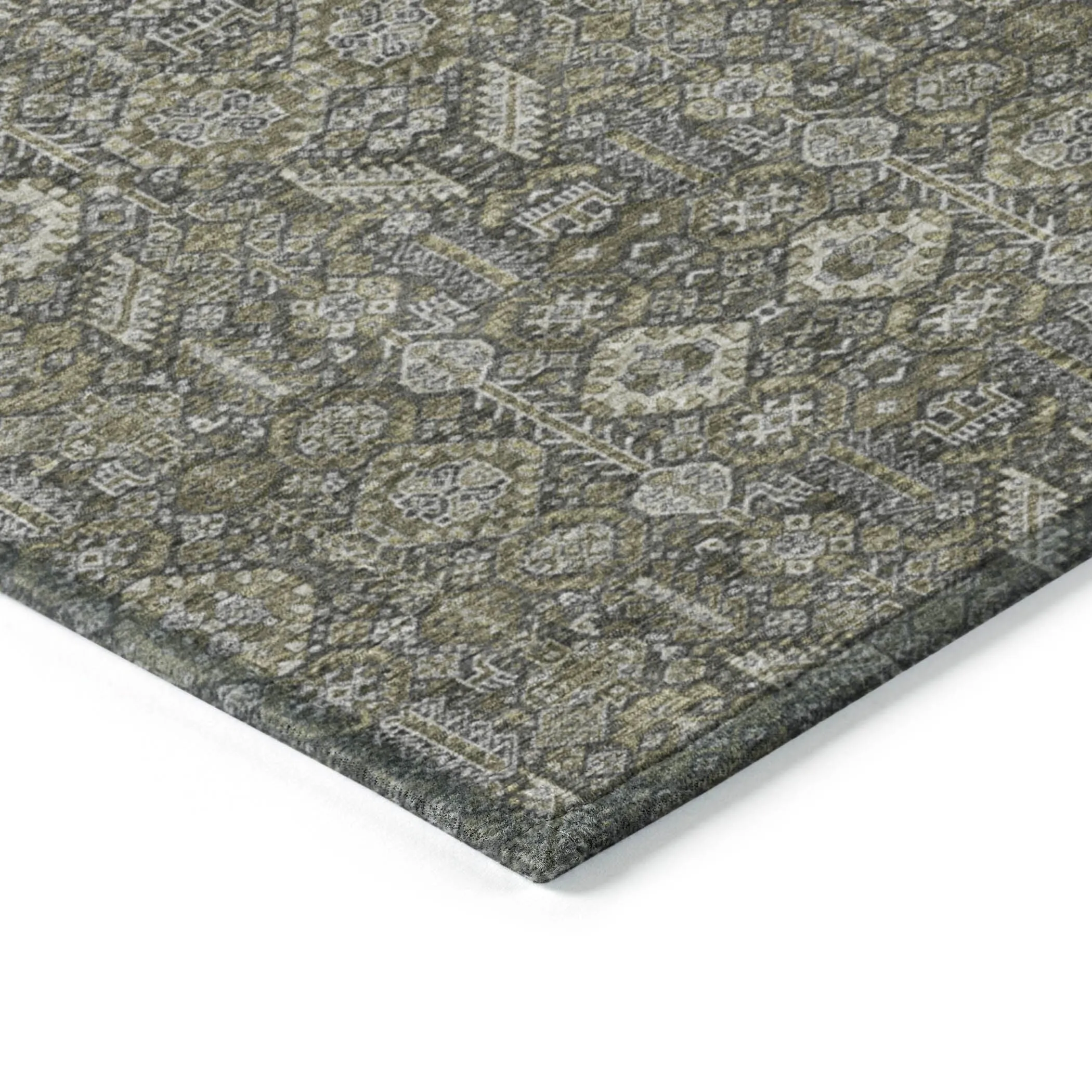 Machine Washable Indoor/ Outdoor Traditional Boho Chantille Rug