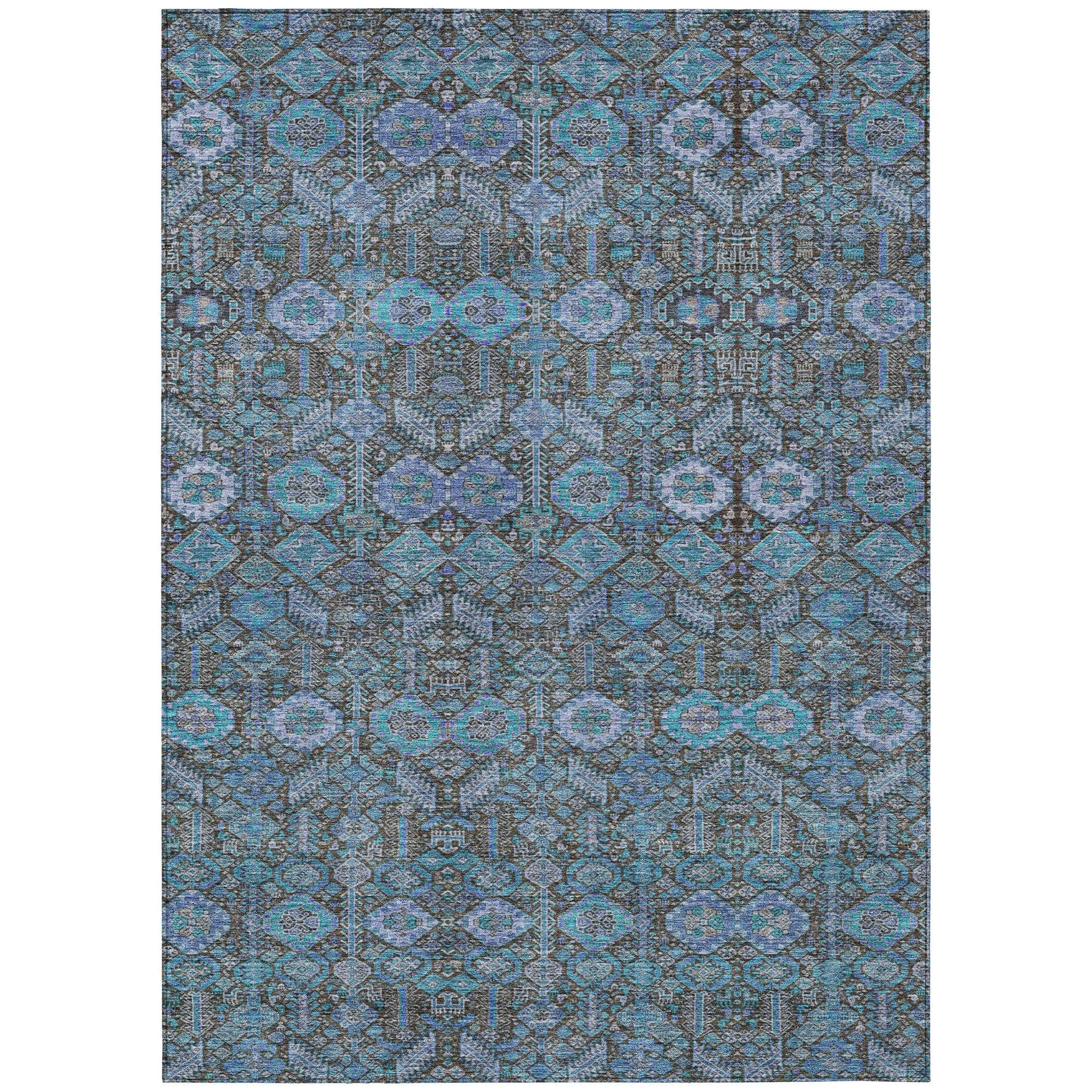 Machine Washable Indoor/ Outdoor Traditional Boho Chantille Rug