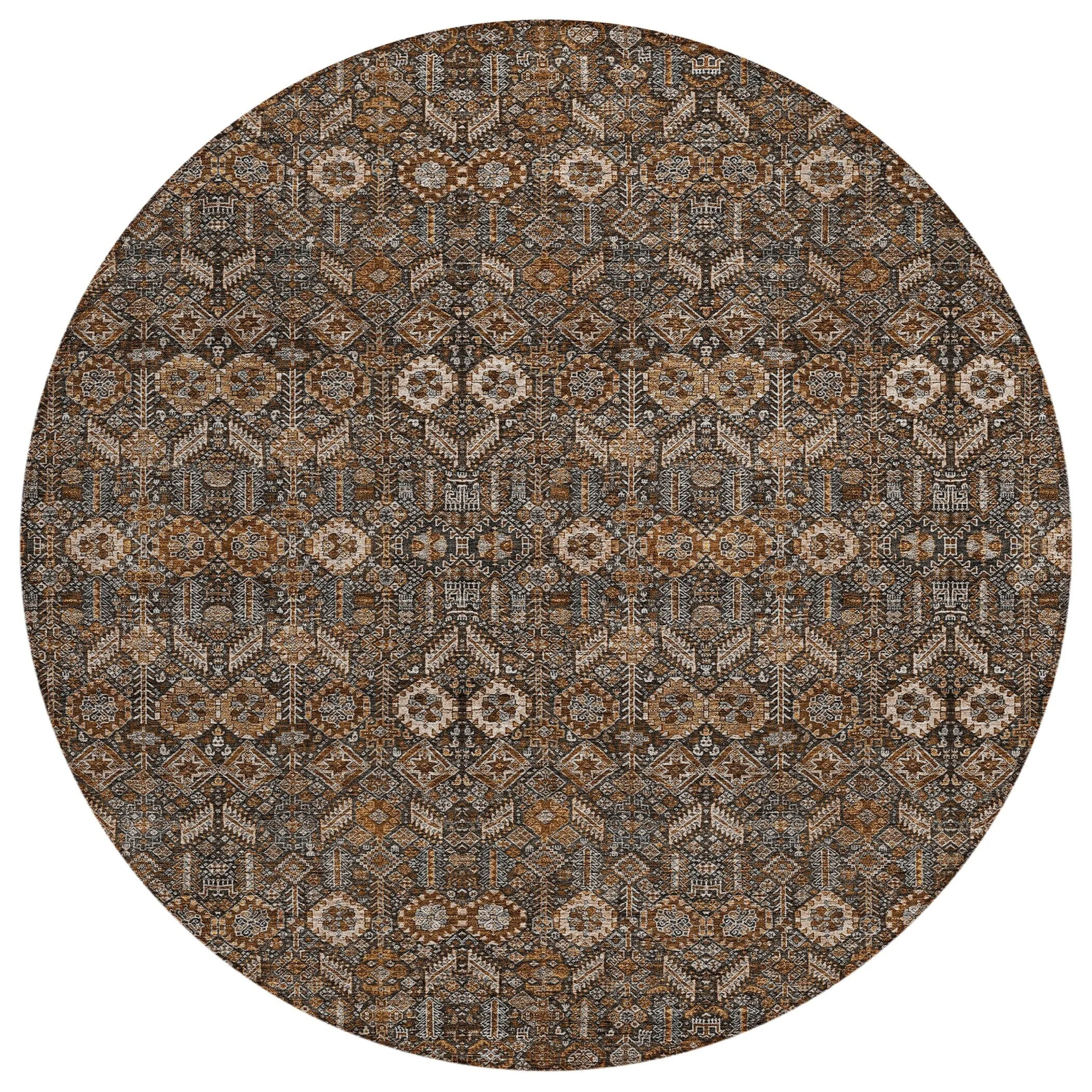 Machine Washable Indoor/ Outdoor Traditional Boho Chantille Rug