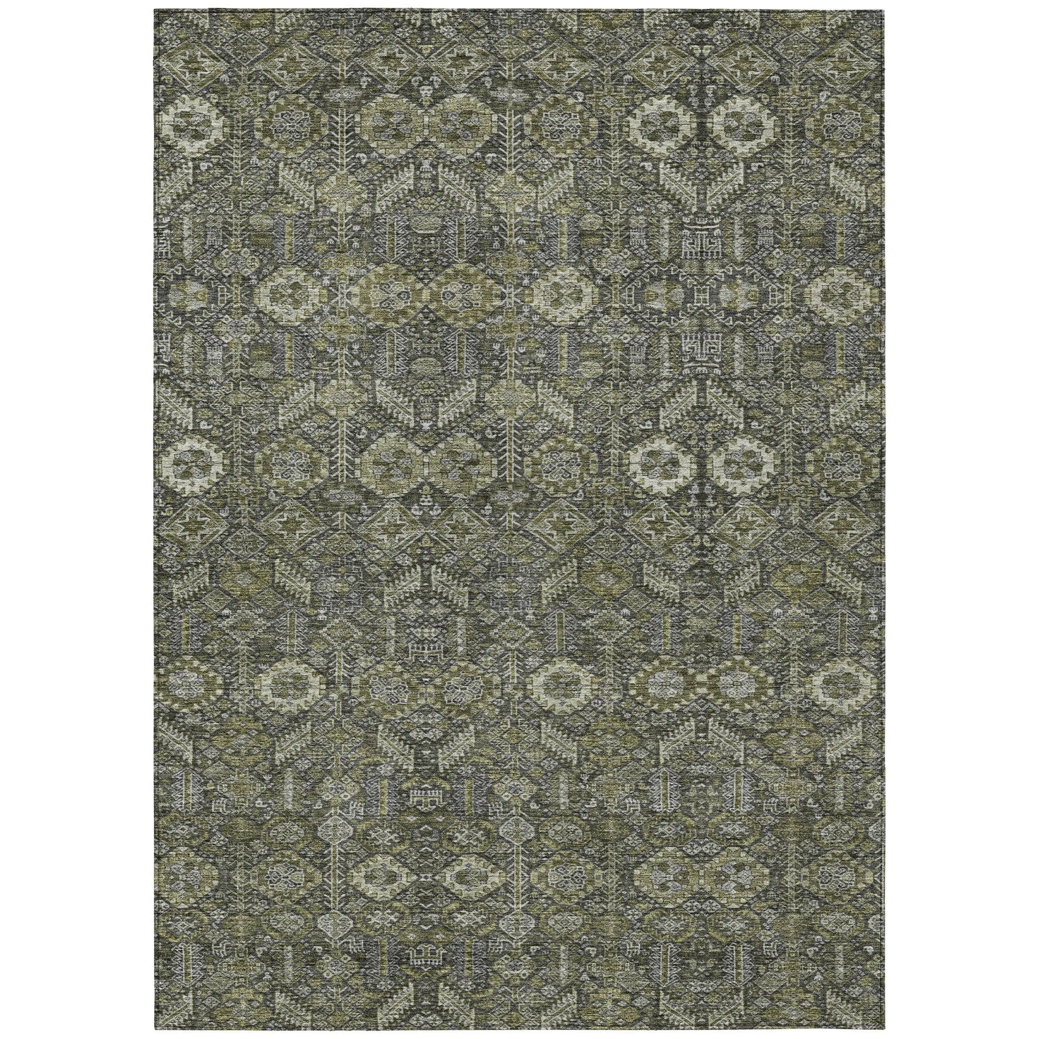 Machine Washable Indoor/ Outdoor Traditional Boho Chantille Rug