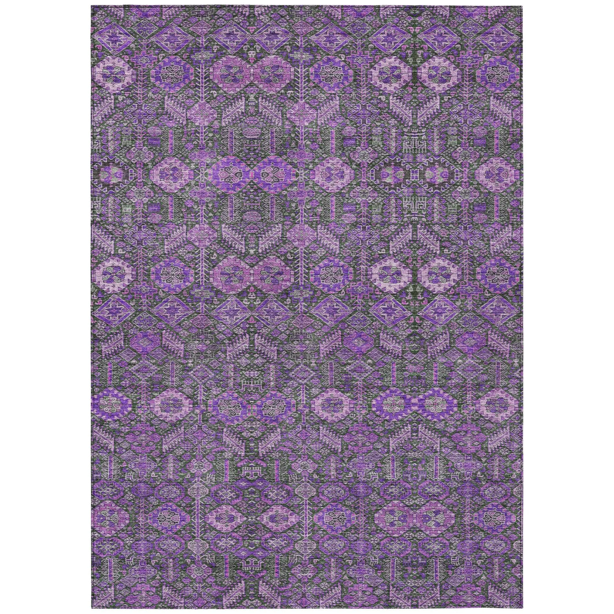 Machine Washable Indoor/ Outdoor Traditional Boho Chantille Rug