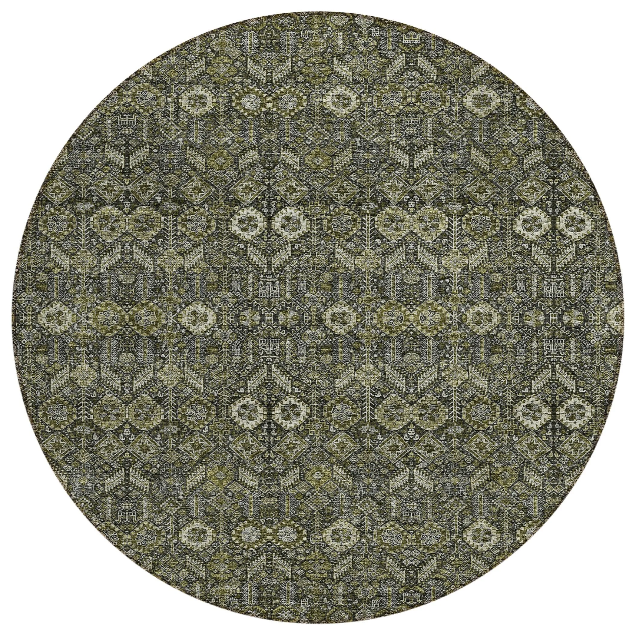 Machine Washable Indoor/ Outdoor Traditional Boho Chantille Rug