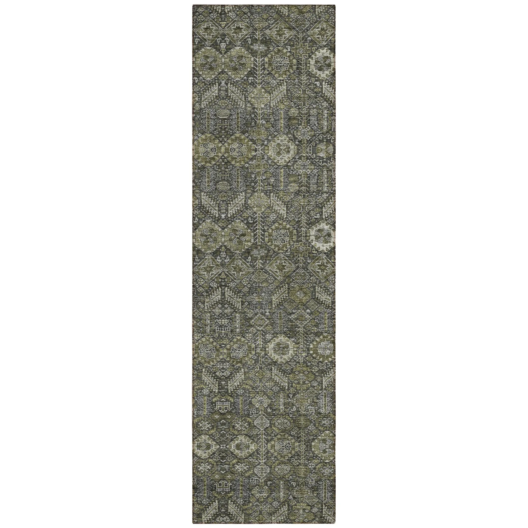 Machine Washable Indoor/ Outdoor Traditional Boho Chantille Rug