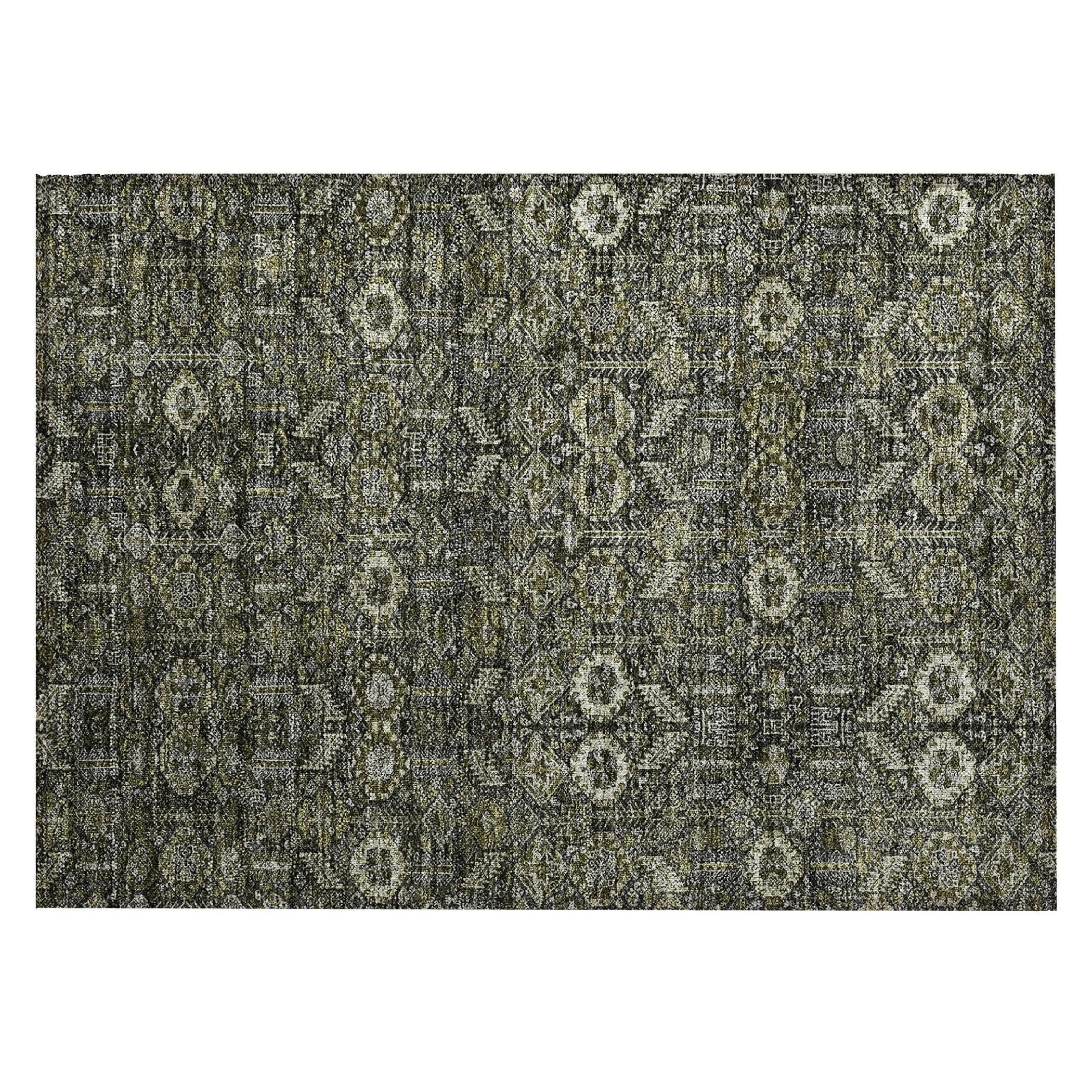 Machine Washable Indoor/ Outdoor Traditional Boho Chantille Rug