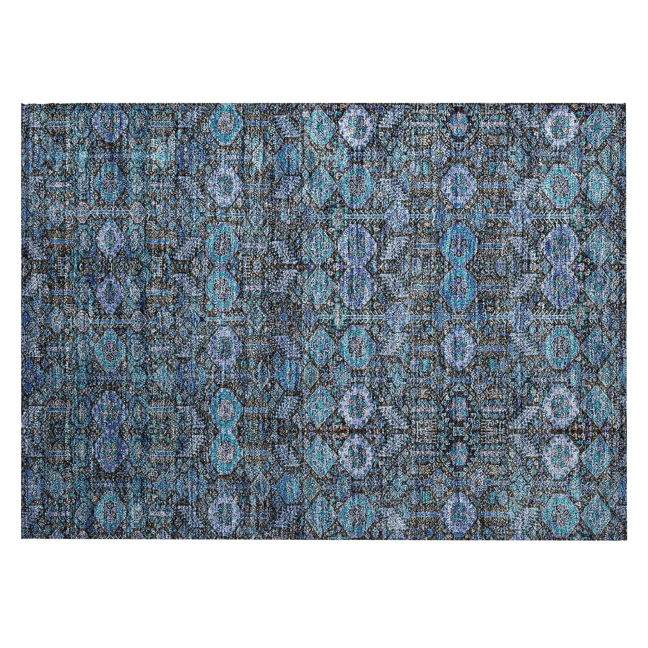 Machine Washable Indoor/ Outdoor Traditional Boho Chantille Rug
