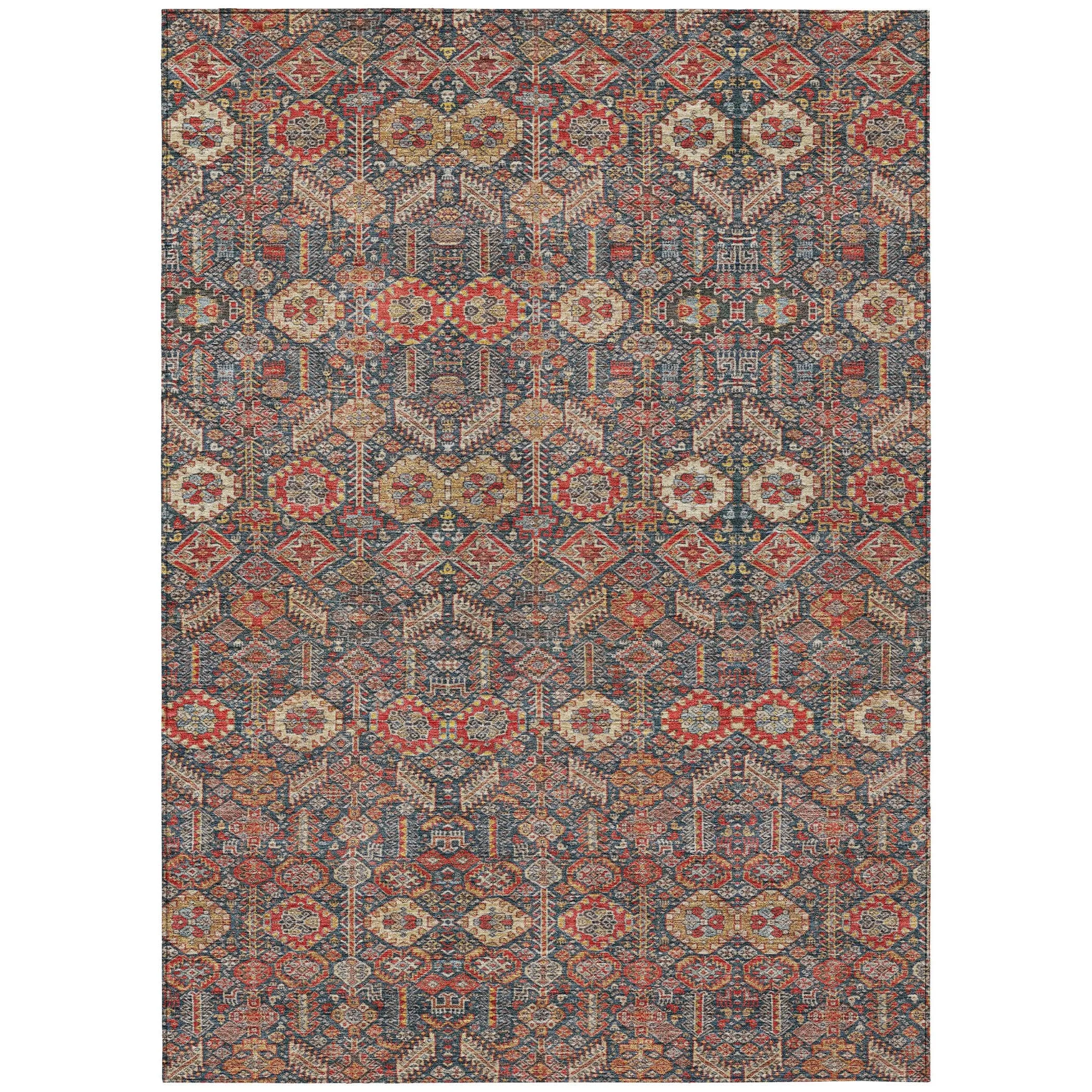 Machine Washable Indoor/ Outdoor Traditional Boho Chantille Rug