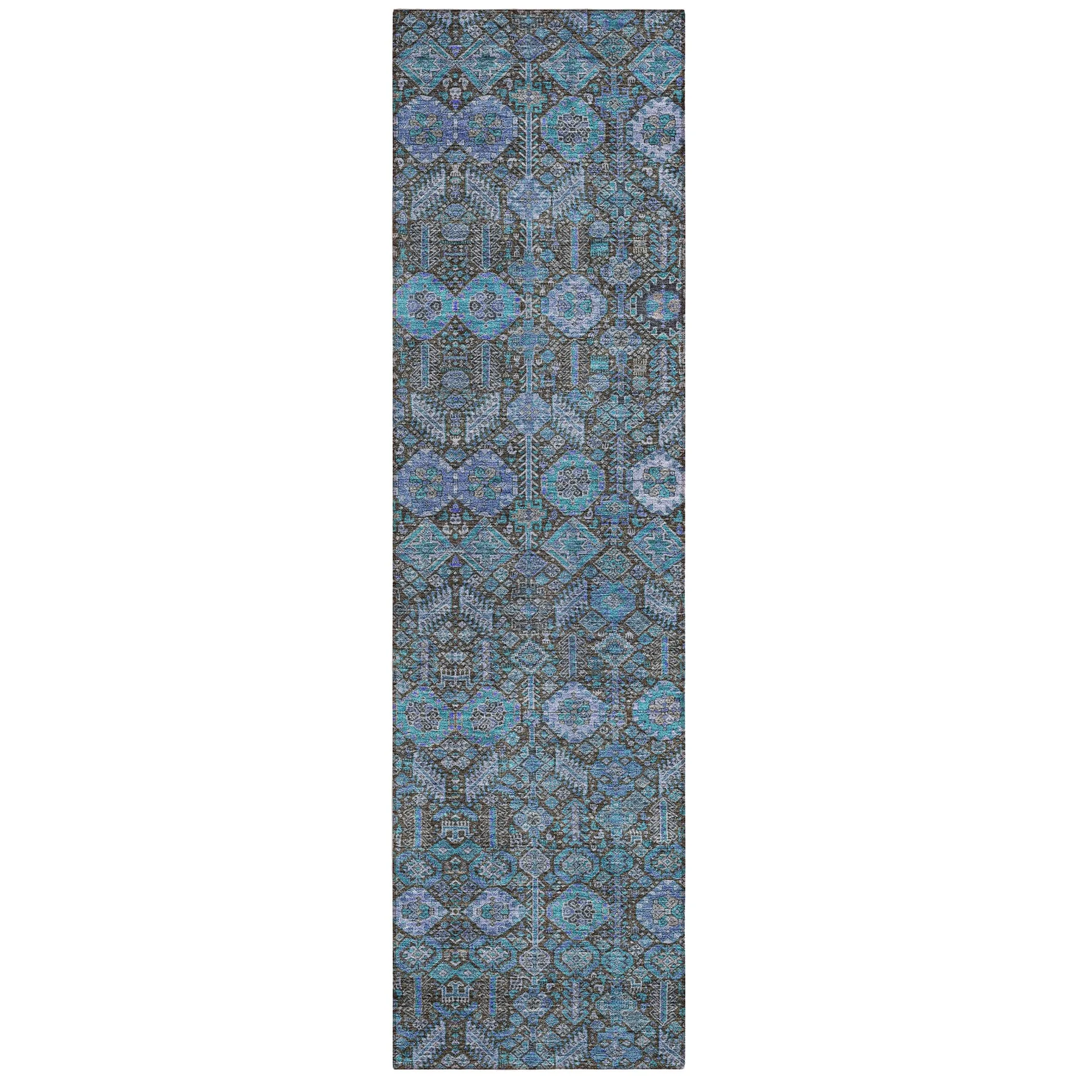 Machine Washable Indoor/ Outdoor Traditional Boho Chantille Rug
