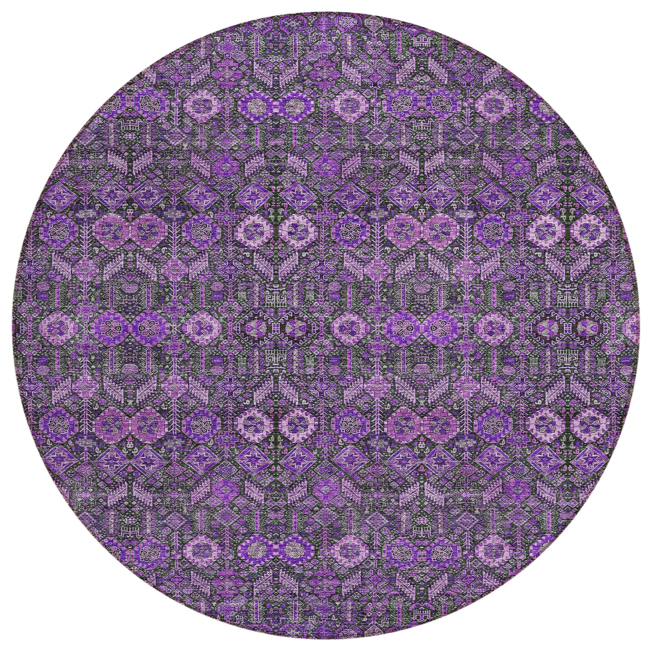 Machine Washable Indoor/ Outdoor Traditional Boho Chantille Rug