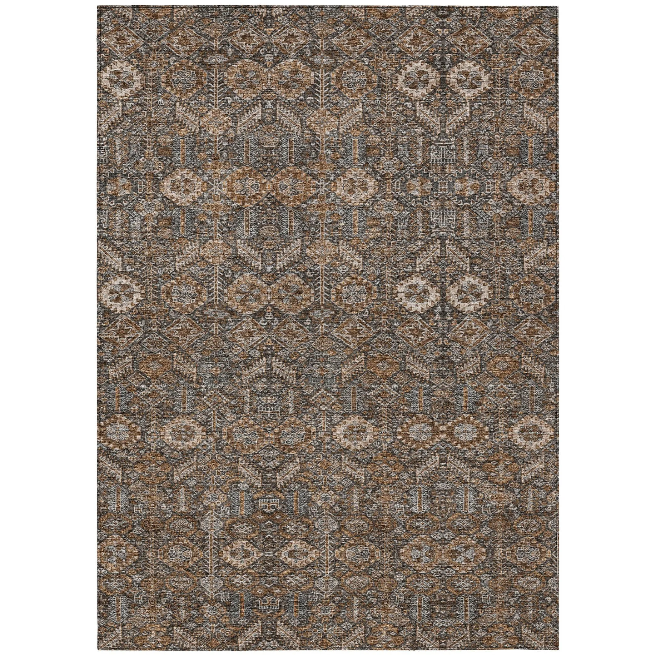 Machine Washable Indoor/ Outdoor Traditional Boho Chantille Rug