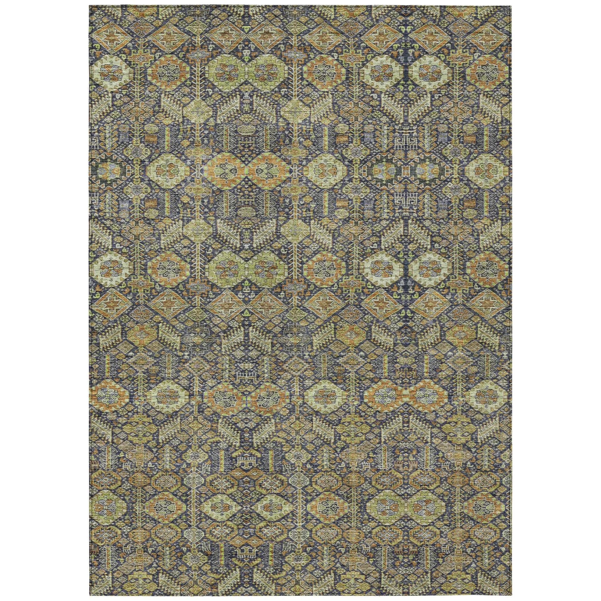 Machine Washable Indoor/ Outdoor Traditional Boho Chantille Rug