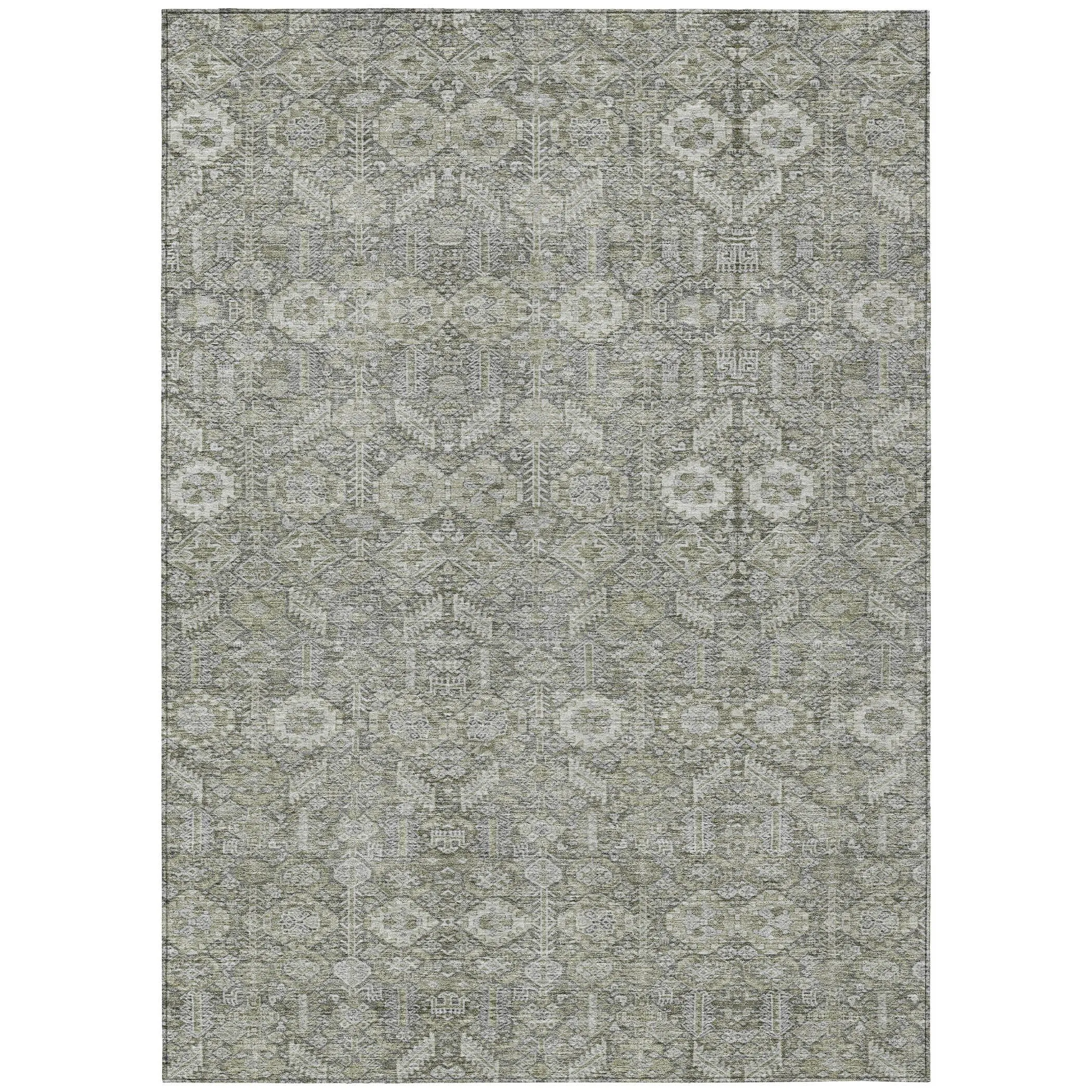 Machine Washable Indoor/ Outdoor Traditional Boho Chantille Rug