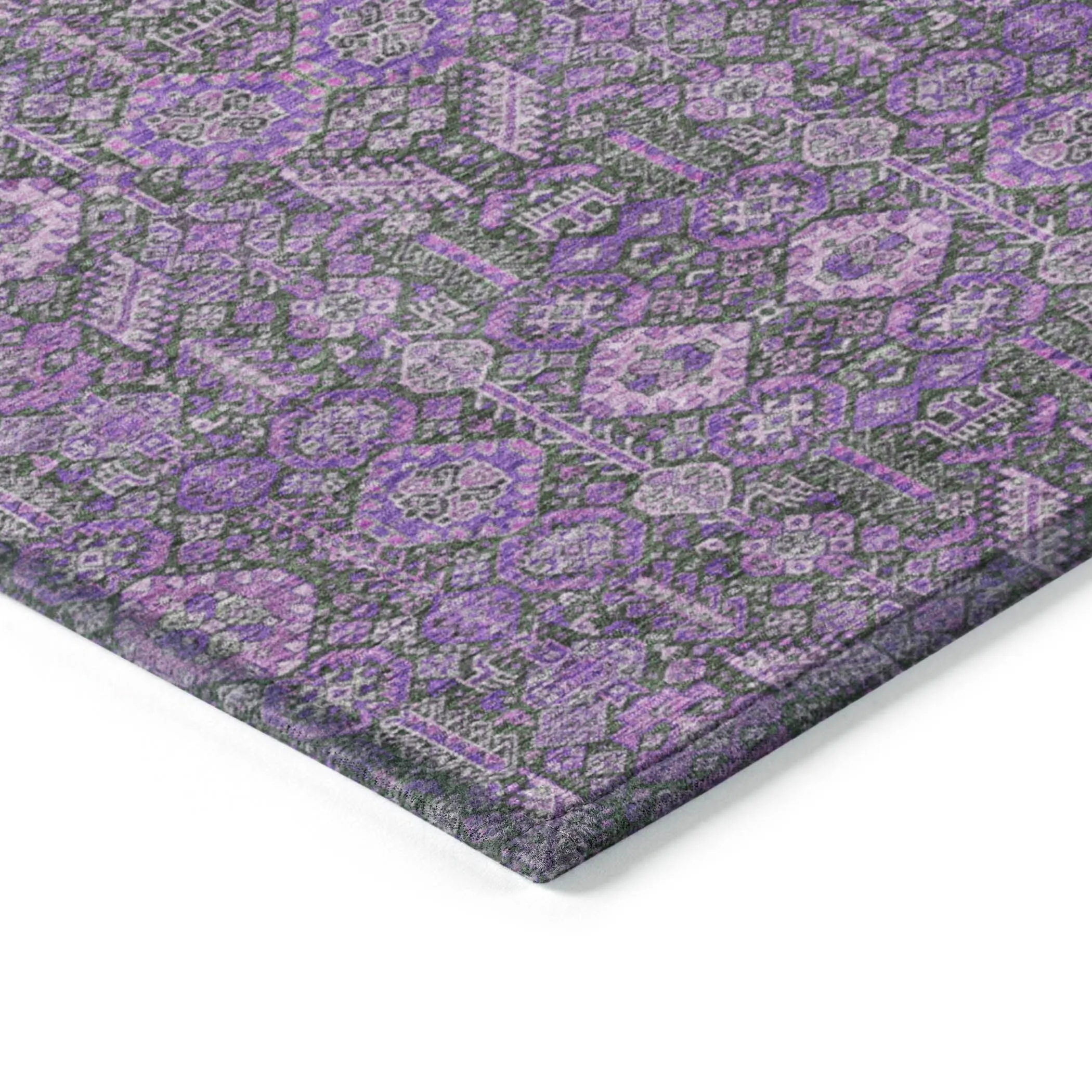 Machine Washable Indoor/ Outdoor Traditional Boho Chantille Rug