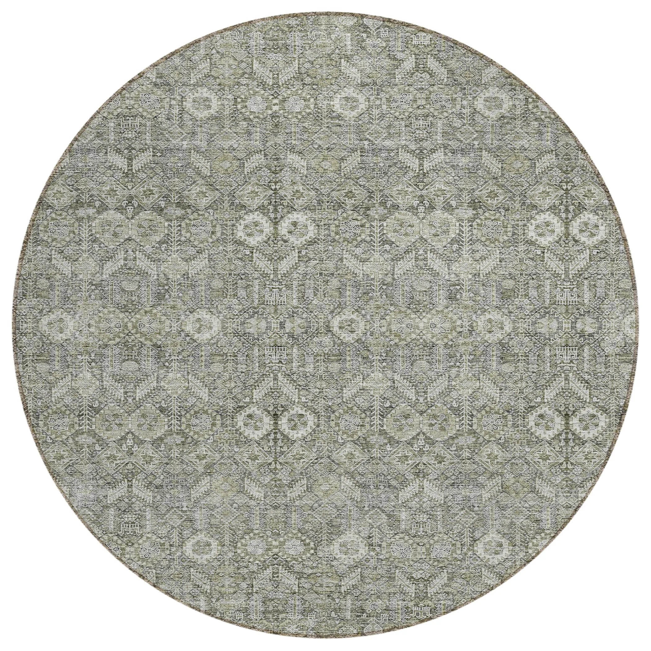 Machine Washable Indoor/ Outdoor Traditional Boho Chantille Rug