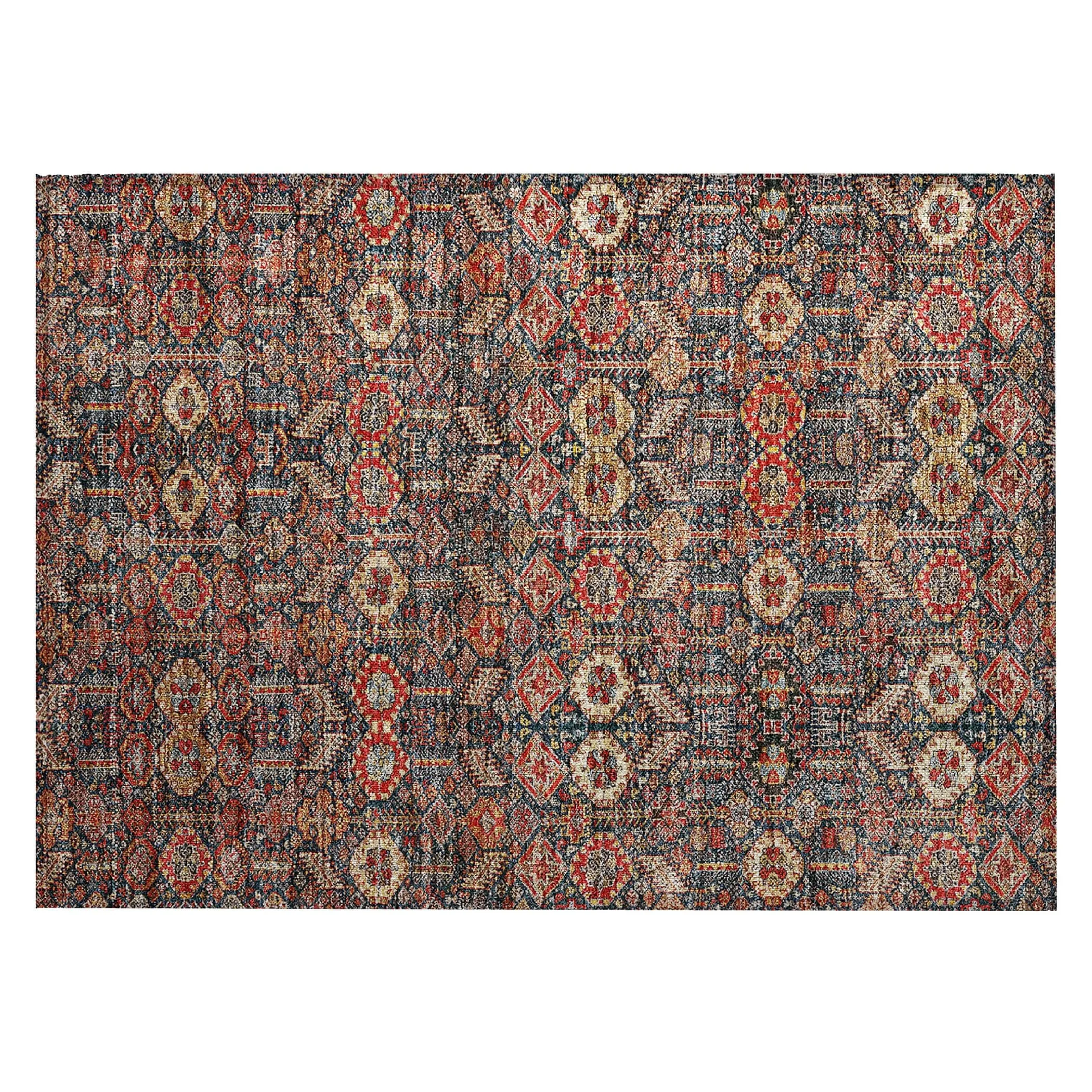 Machine Washable Indoor/ Outdoor Traditional Boho Chantille Rug