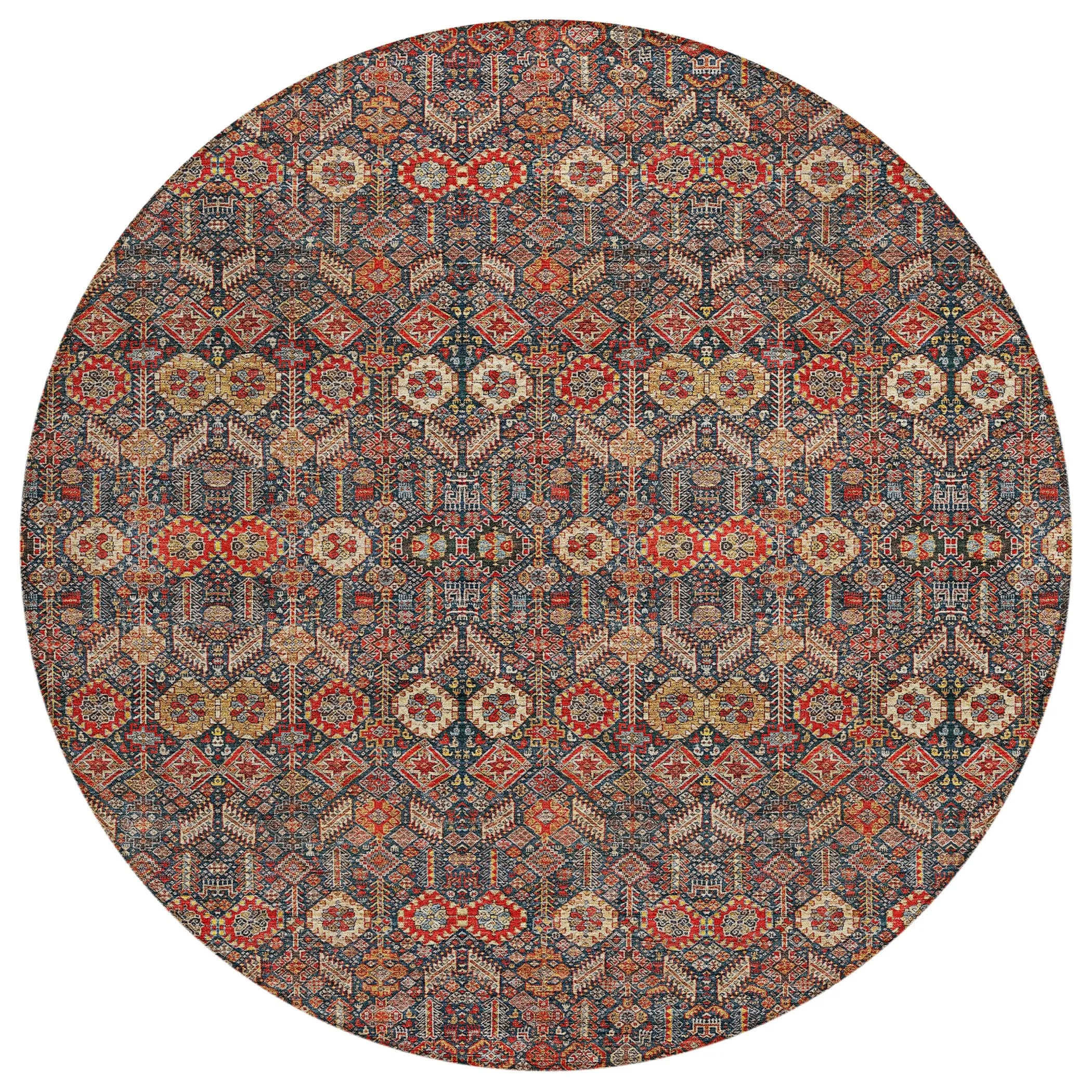 Machine Washable Indoor/ Outdoor Traditional Boho Chantille Rug