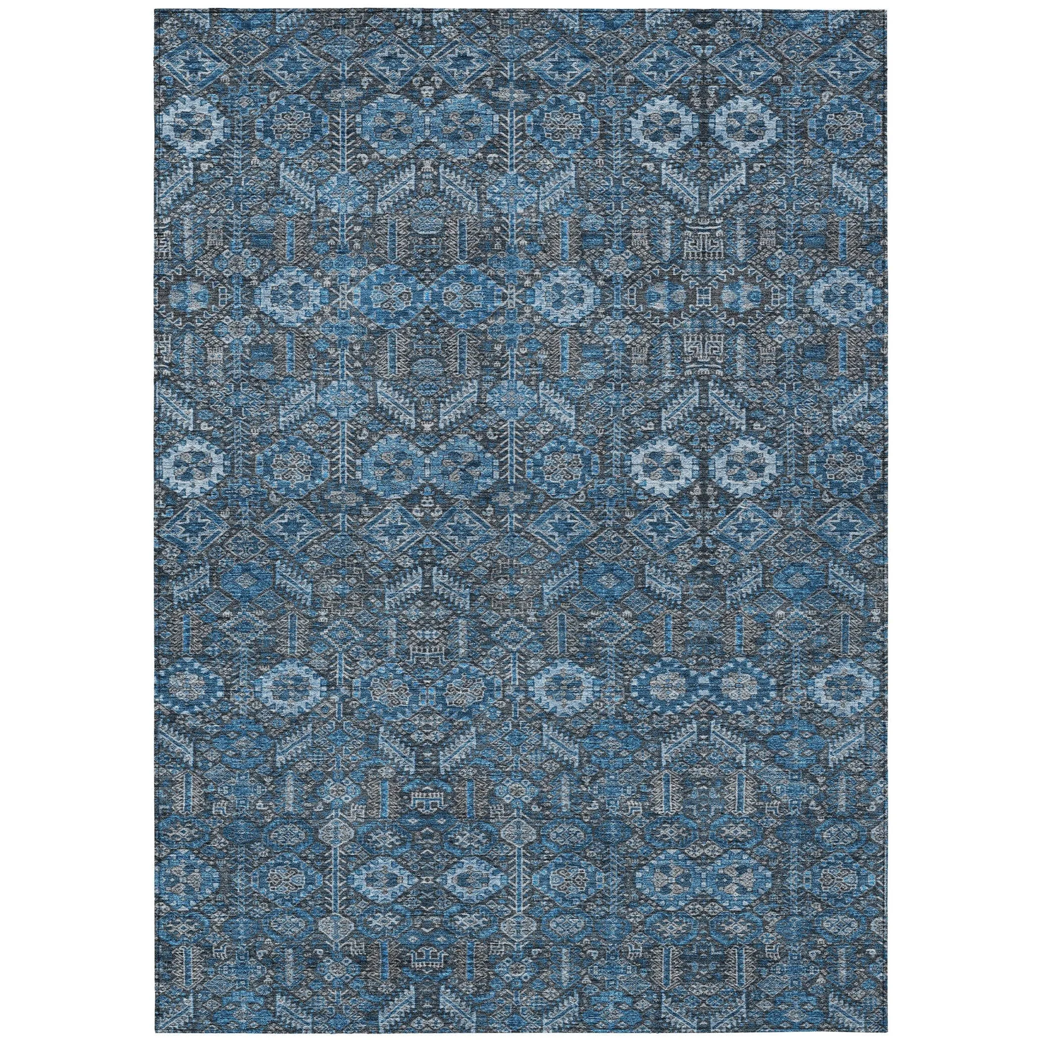 Machine Washable Indoor/ Outdoor Traditional Boho Chantille Rug