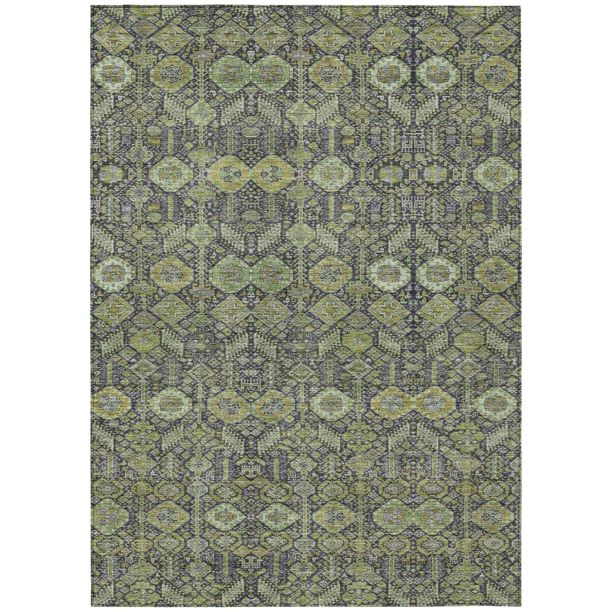 Machine Washable Indoor/ Outdoor Traditional Boho Chantille Rug
