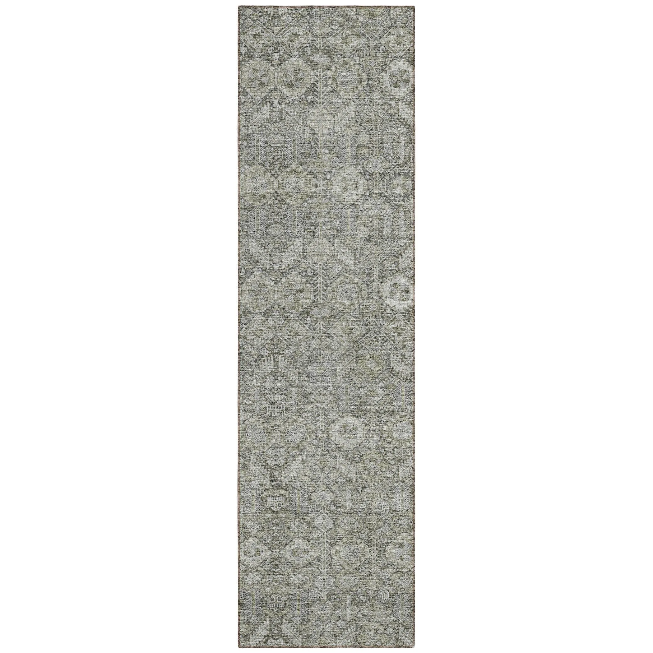 Machine Washable Indoor/ Outdoor Traditional Boho Chantille Rug