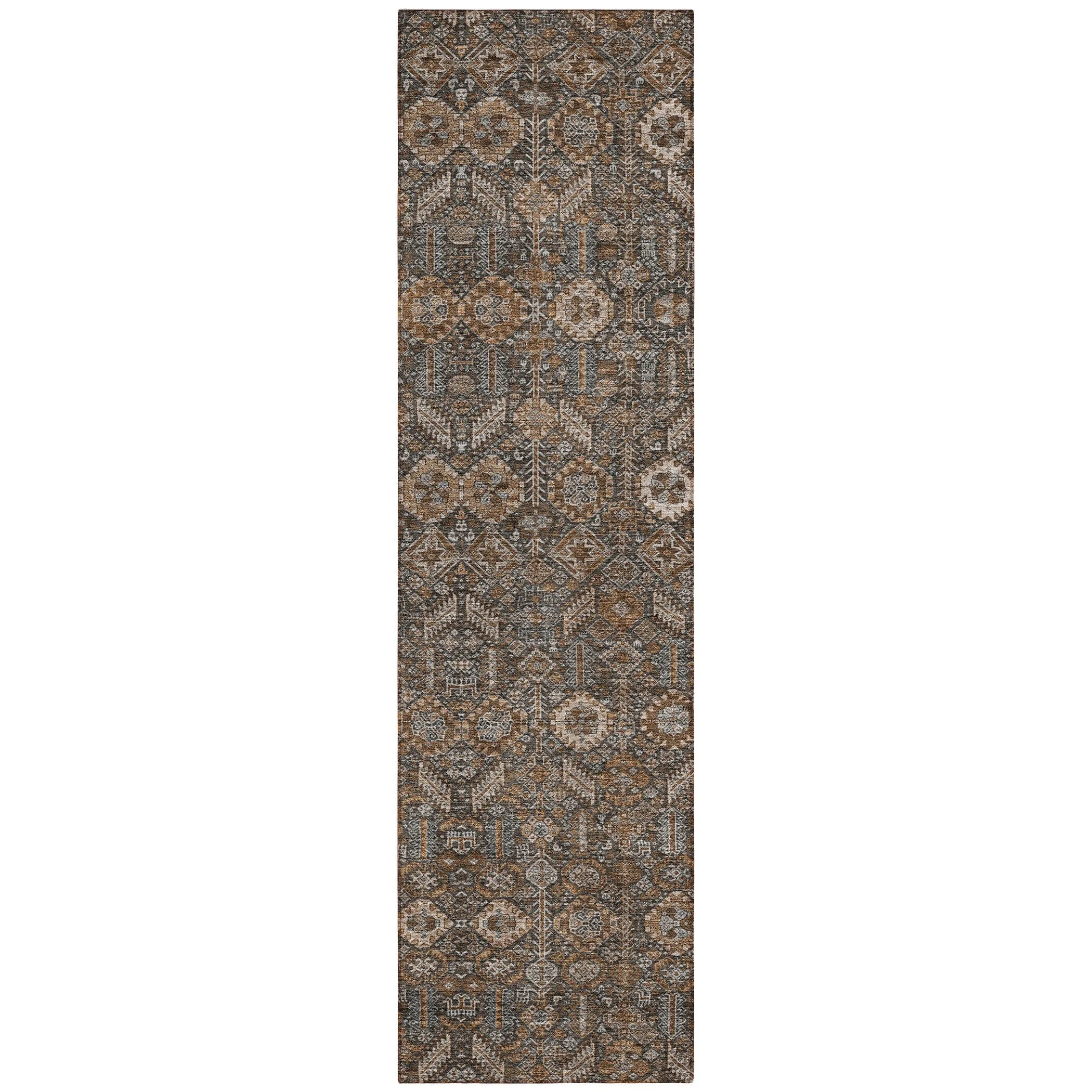 Machine Washable Indoor/ Outdoor Traditional Boho Chantille Rug